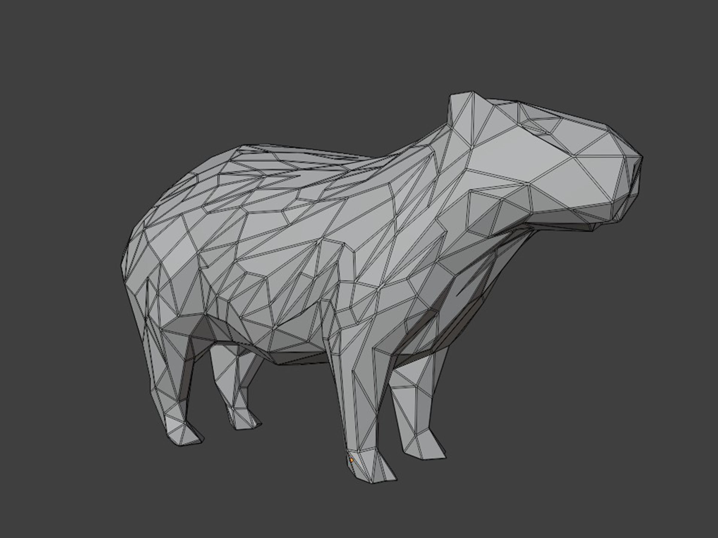Polygon Capybara 3D print model_7