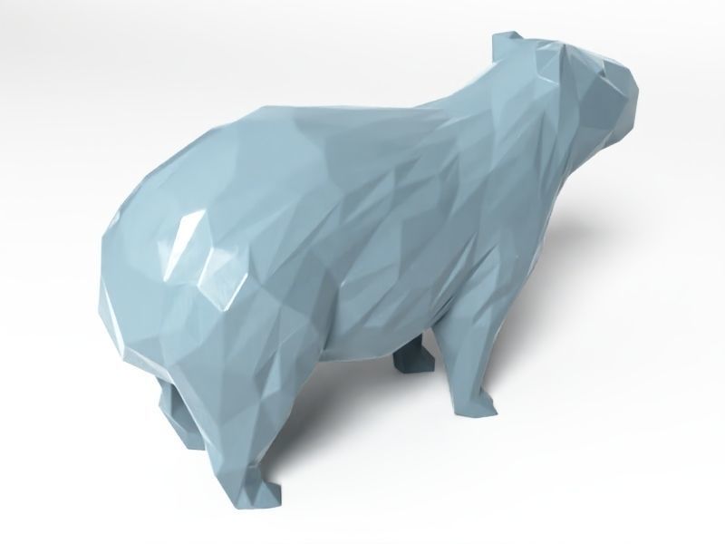 Polygon Capybara 3D print model_3