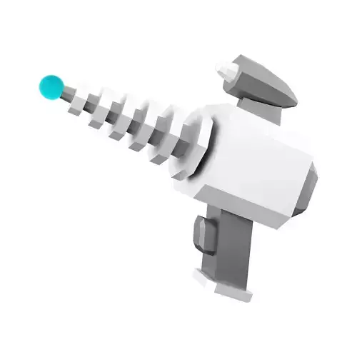 3d science fiction blaster icon