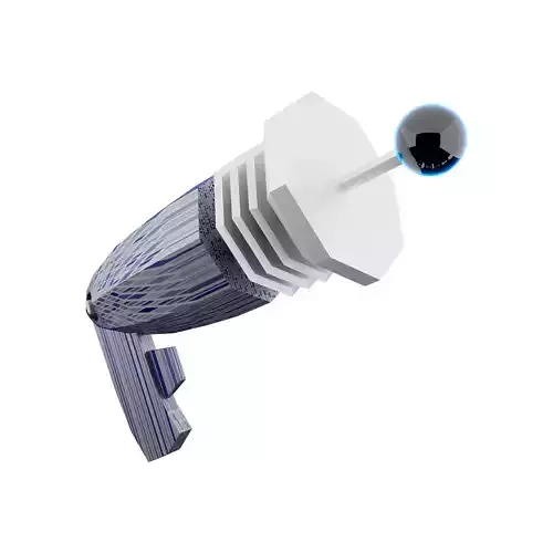 3d  space gun from astronomy collection low poly icon