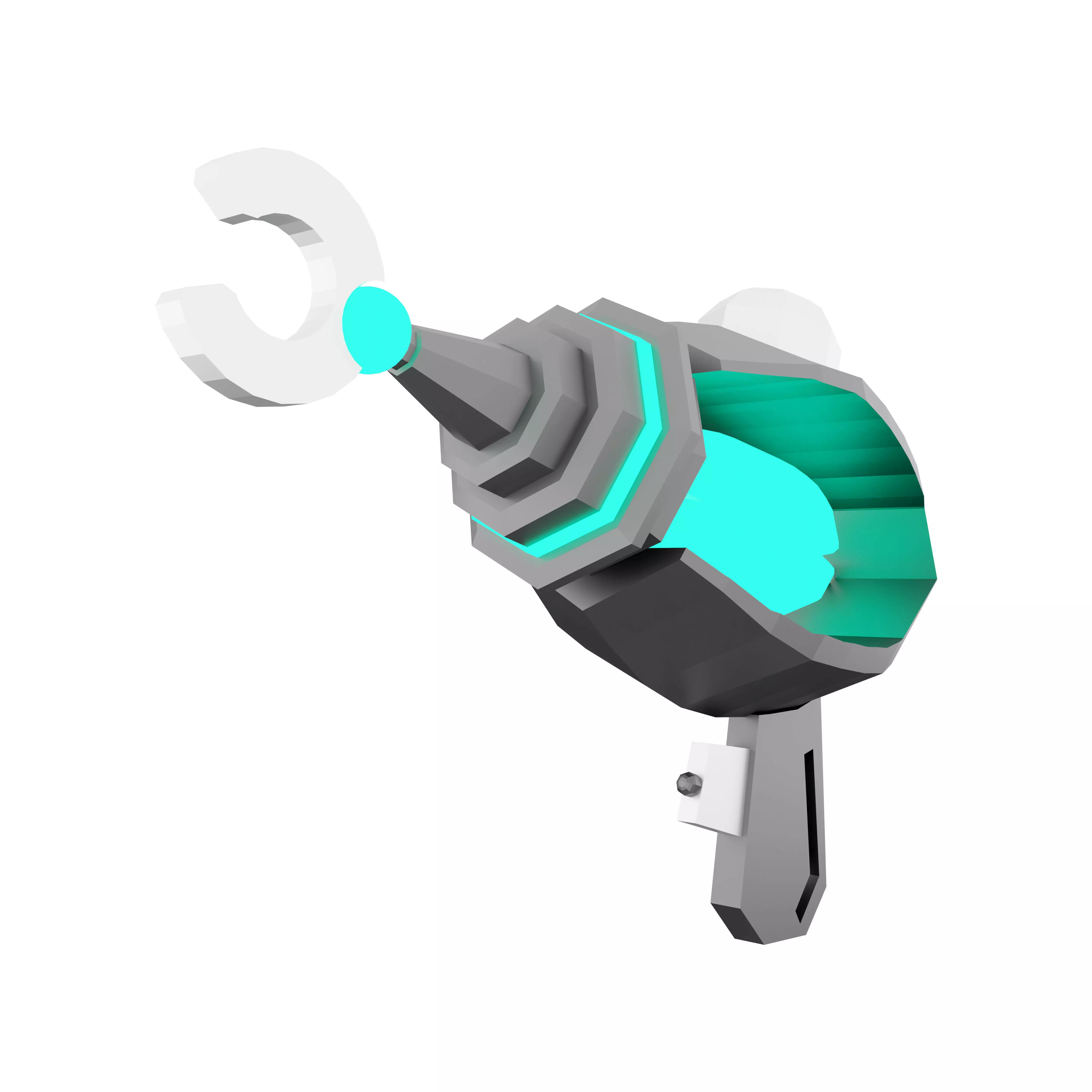 3d cartoon retro space blaster icon 3D model_0