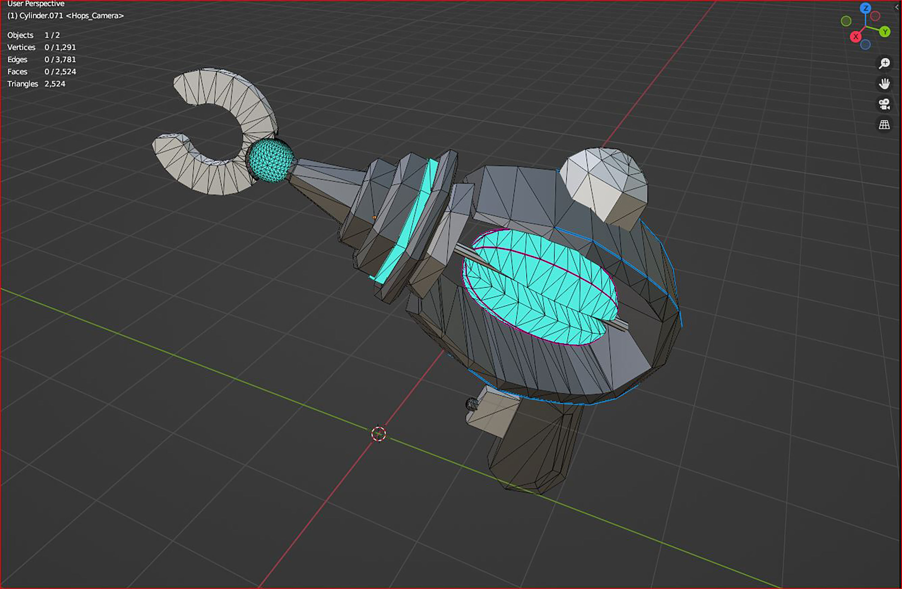 3d cartoon retro space blaster icon 3D model_6