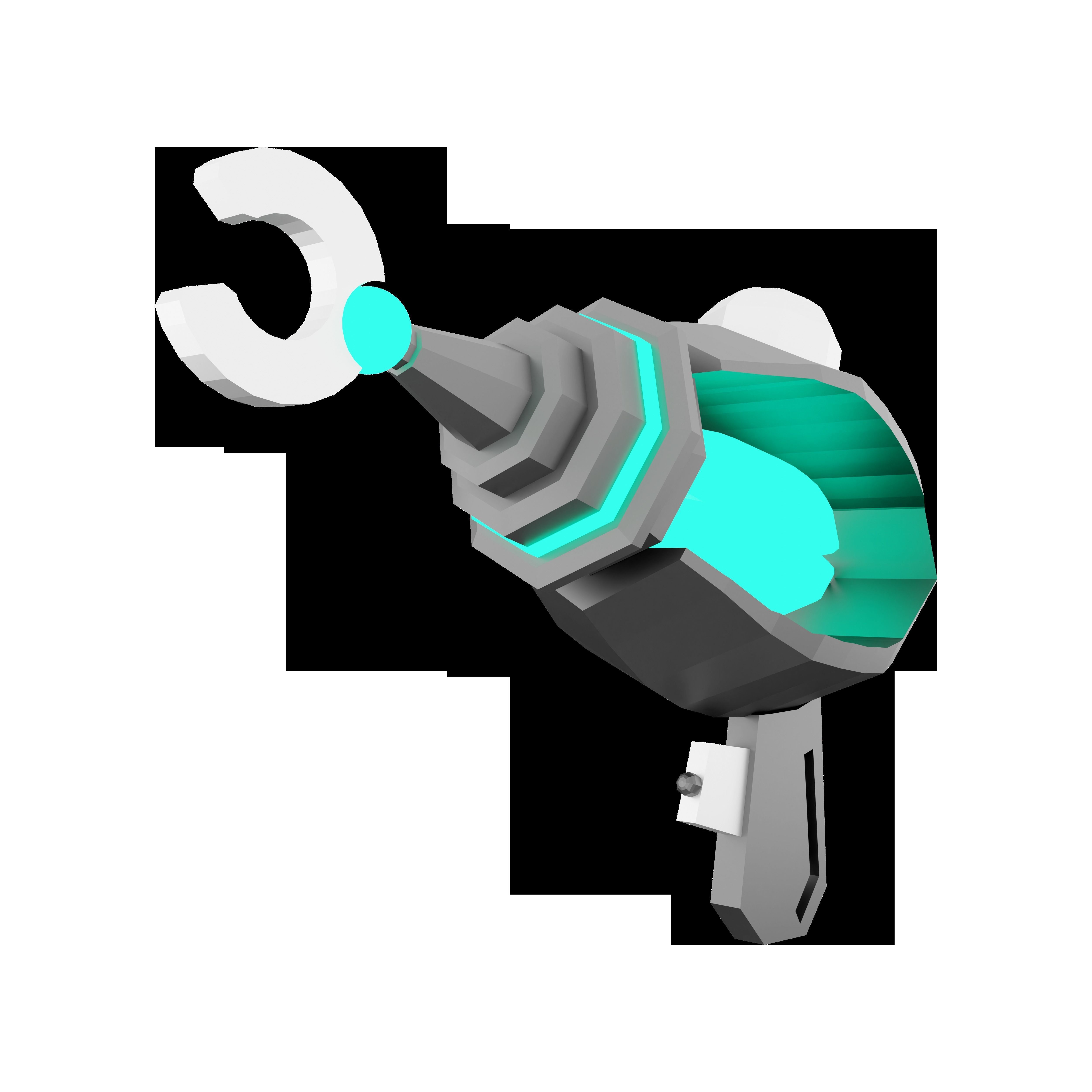 3d cartoon retro space blaster icon 3D model_5