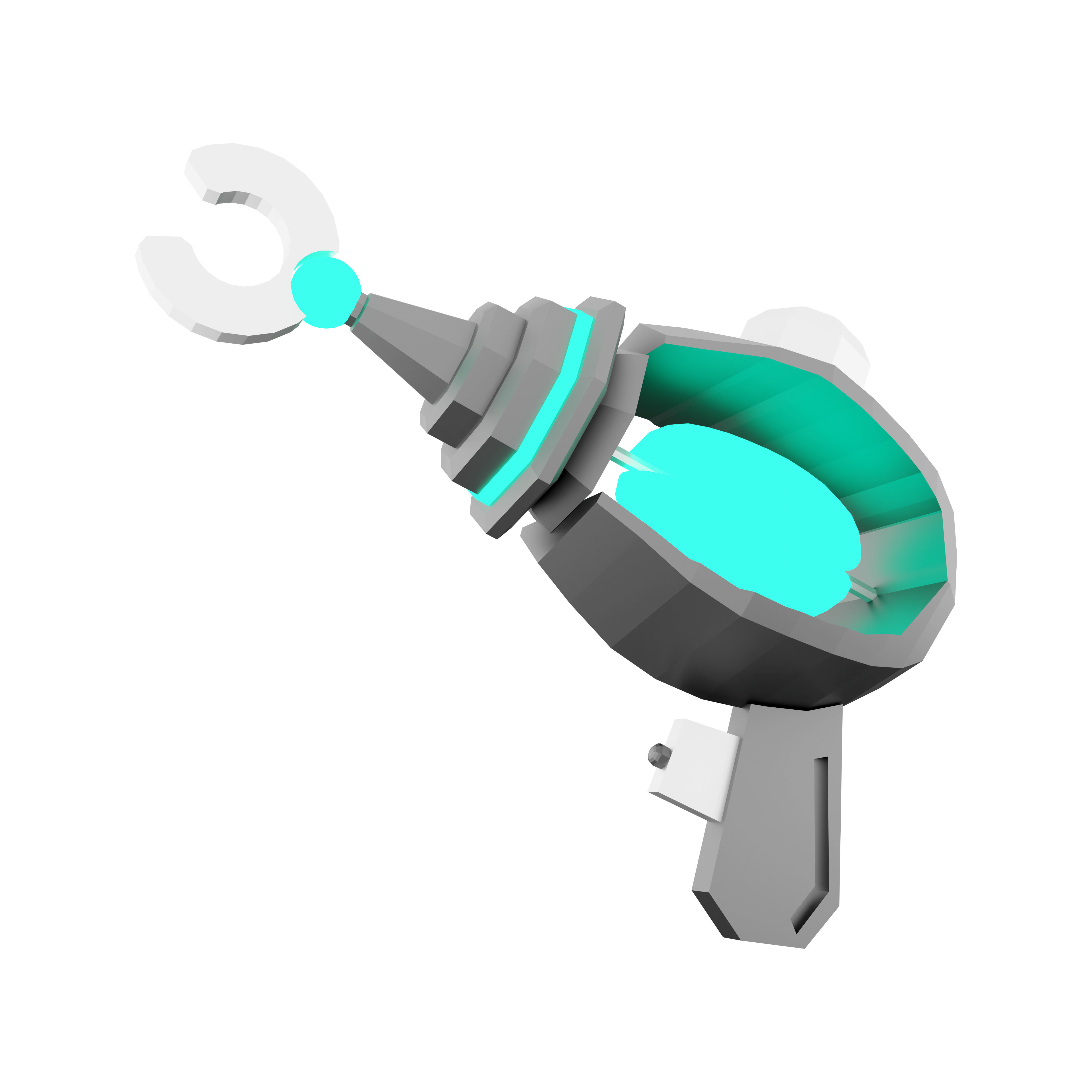 3d cartoon retro space blaster icon 3D model_4