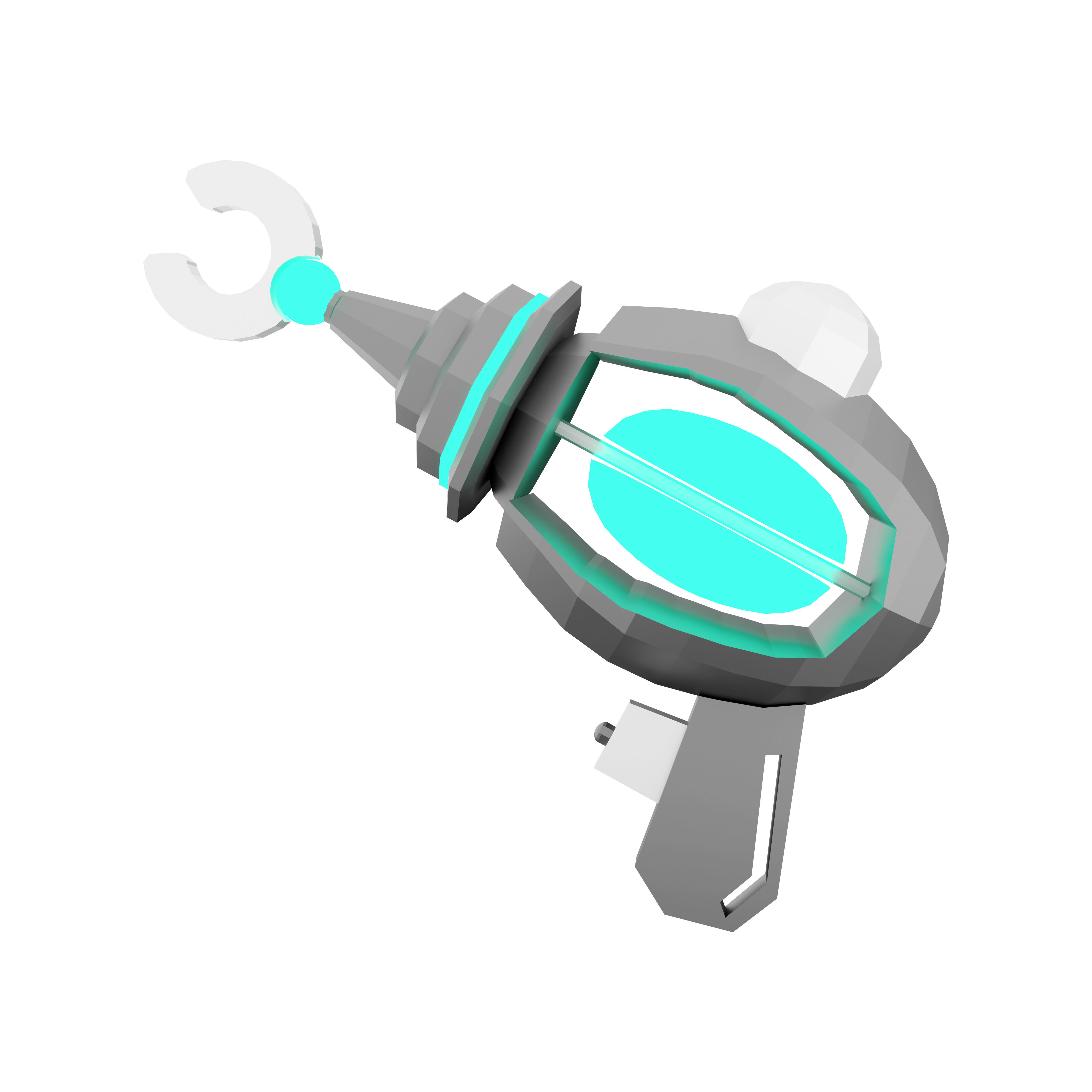 3d cartoon retro space blaster icon 3D model_1