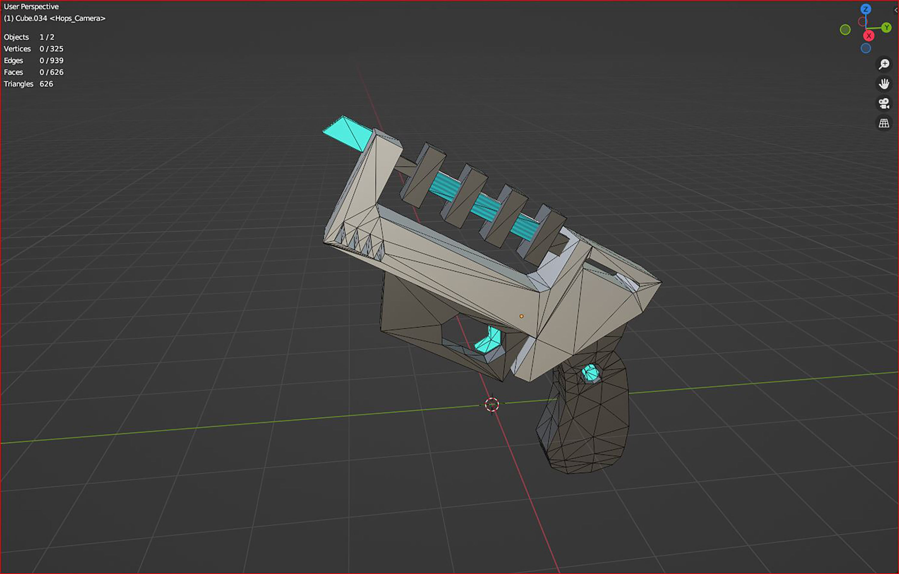 3d  laser gun of the future low poly icon 3D model_6