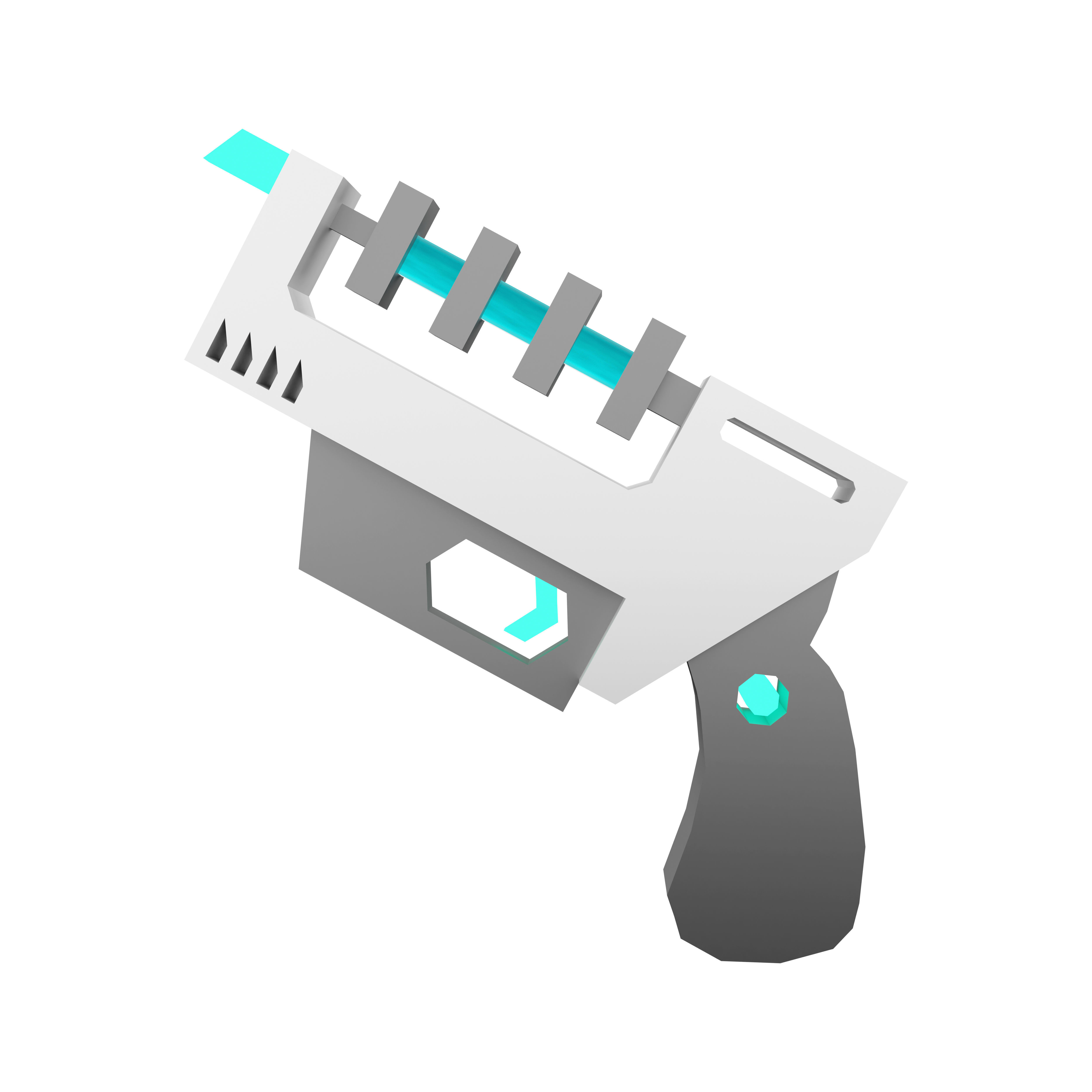 3d  laser gun of the future low poly icon 3D model_4