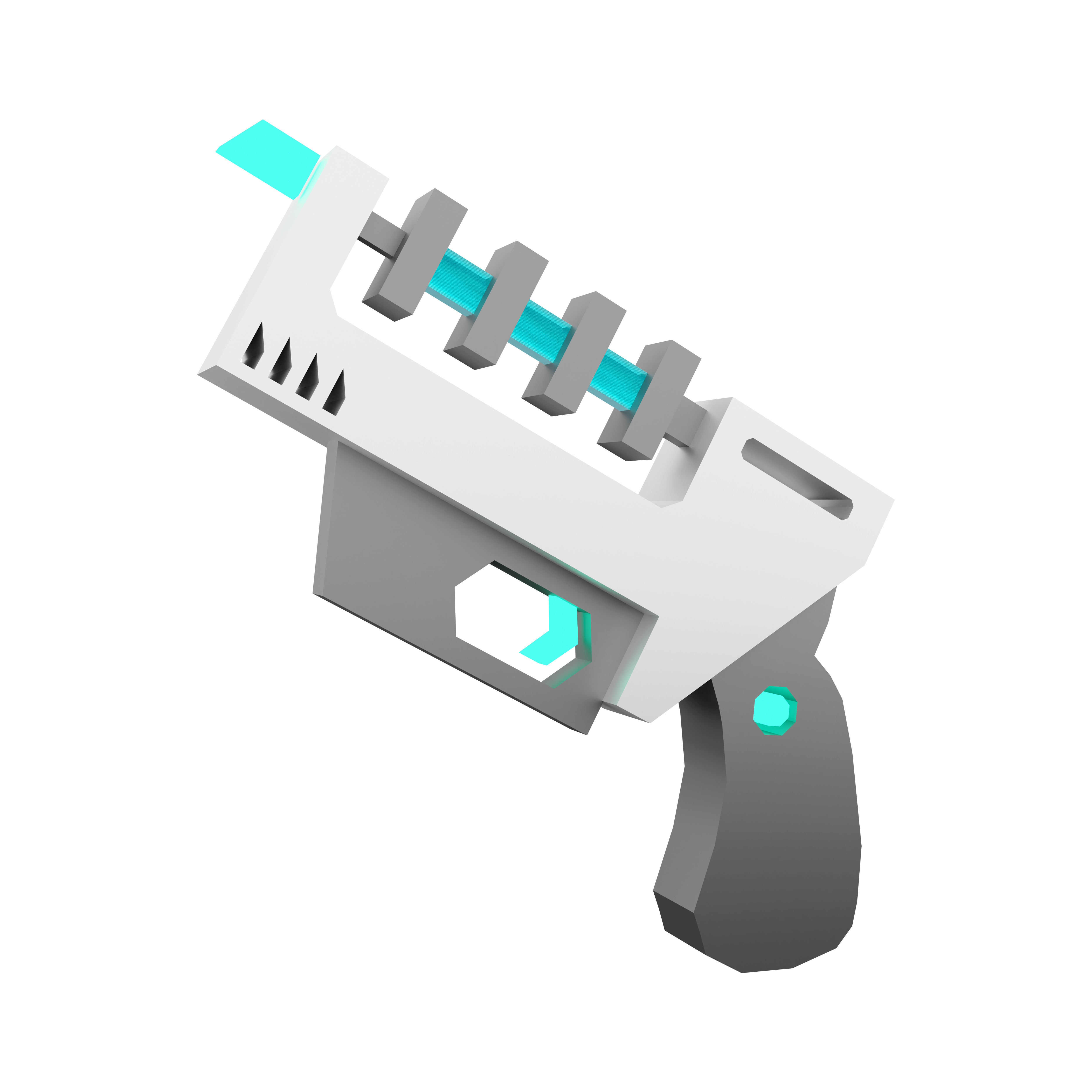3d  laser gun of the future low poly icon 3D model_3