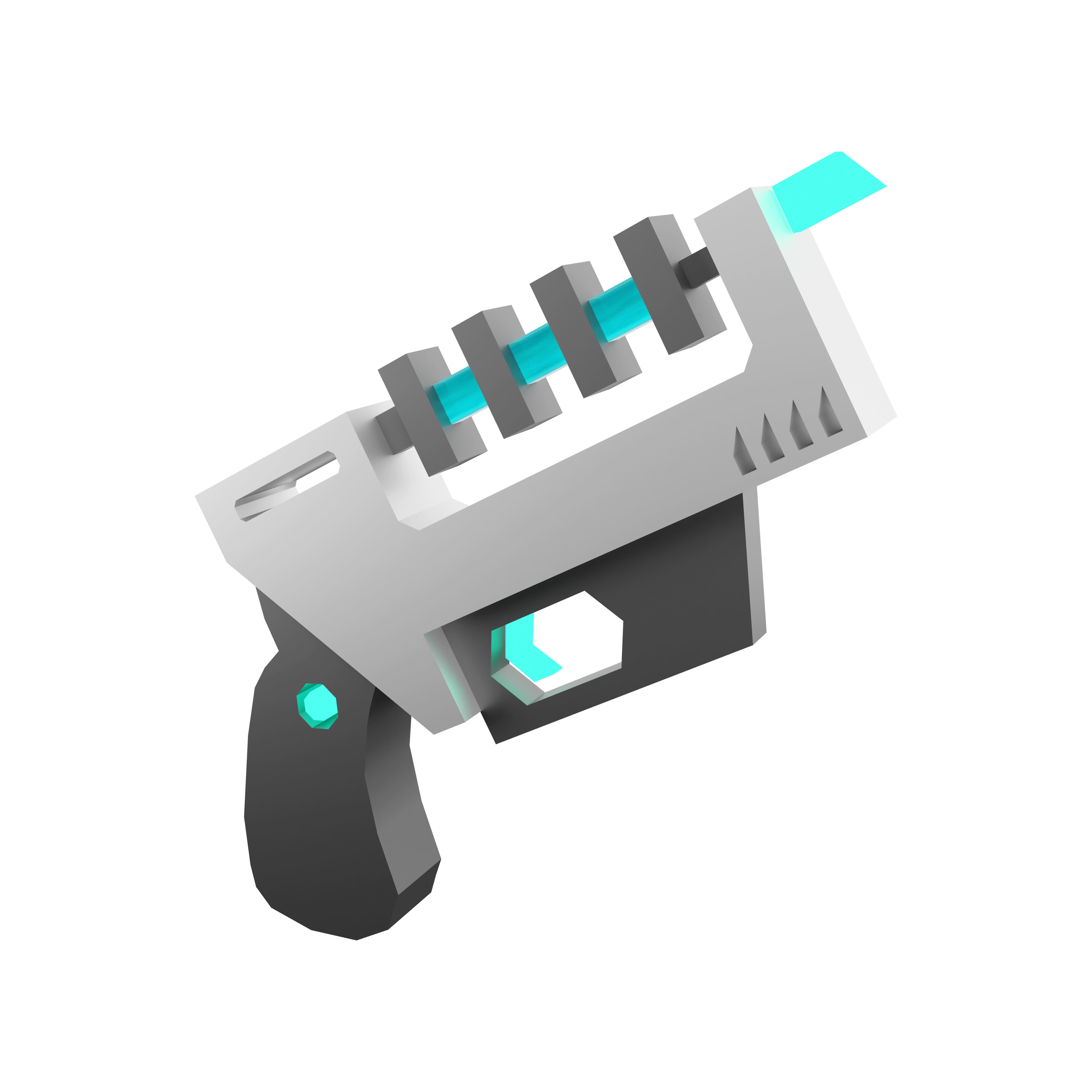 3d  laser gun of the future low poly icon 3D model_5