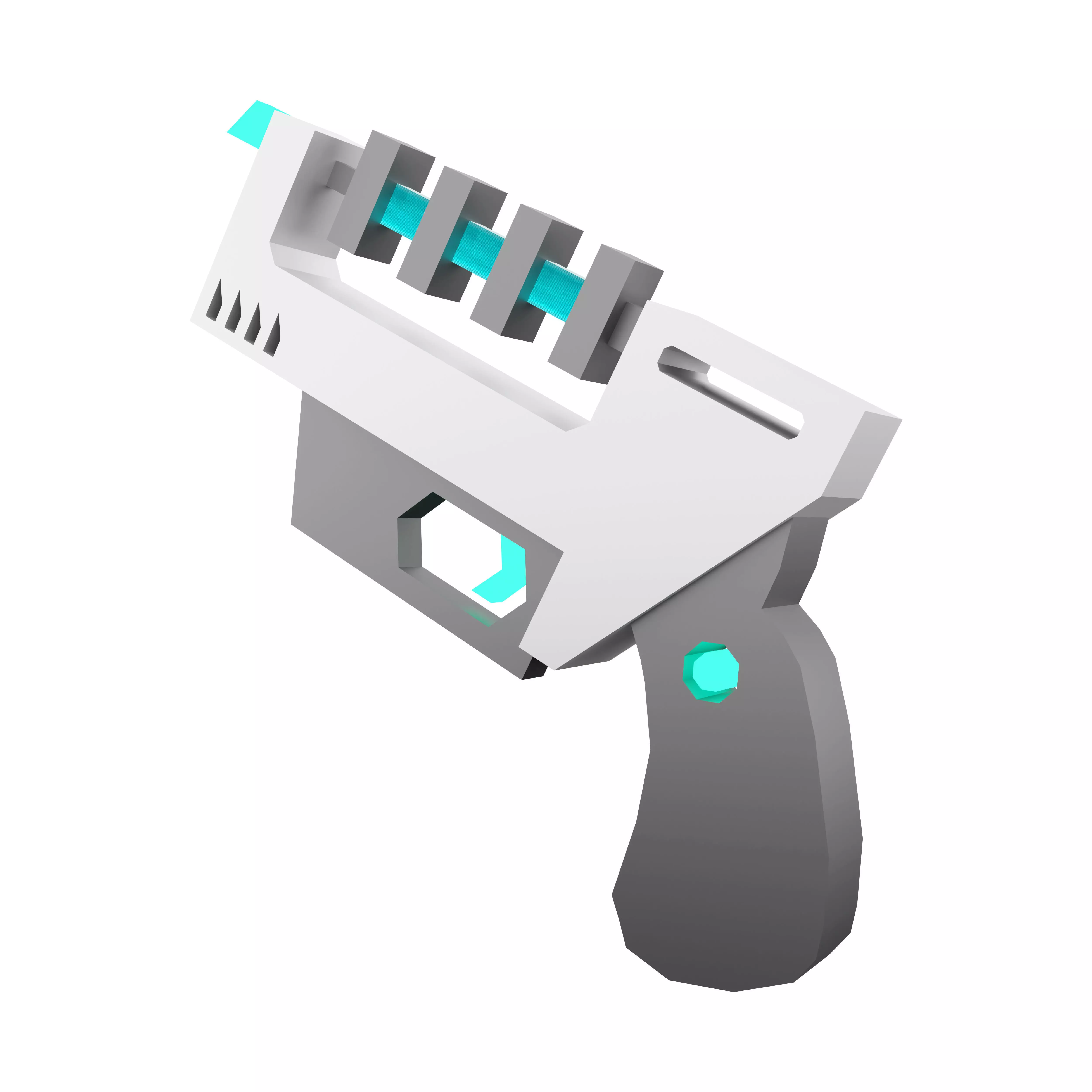 3d  laser gun of the future low poly icon 3D model_0