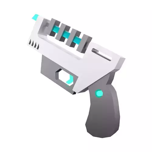 3d  laser gun of the future low poly icon 3D model