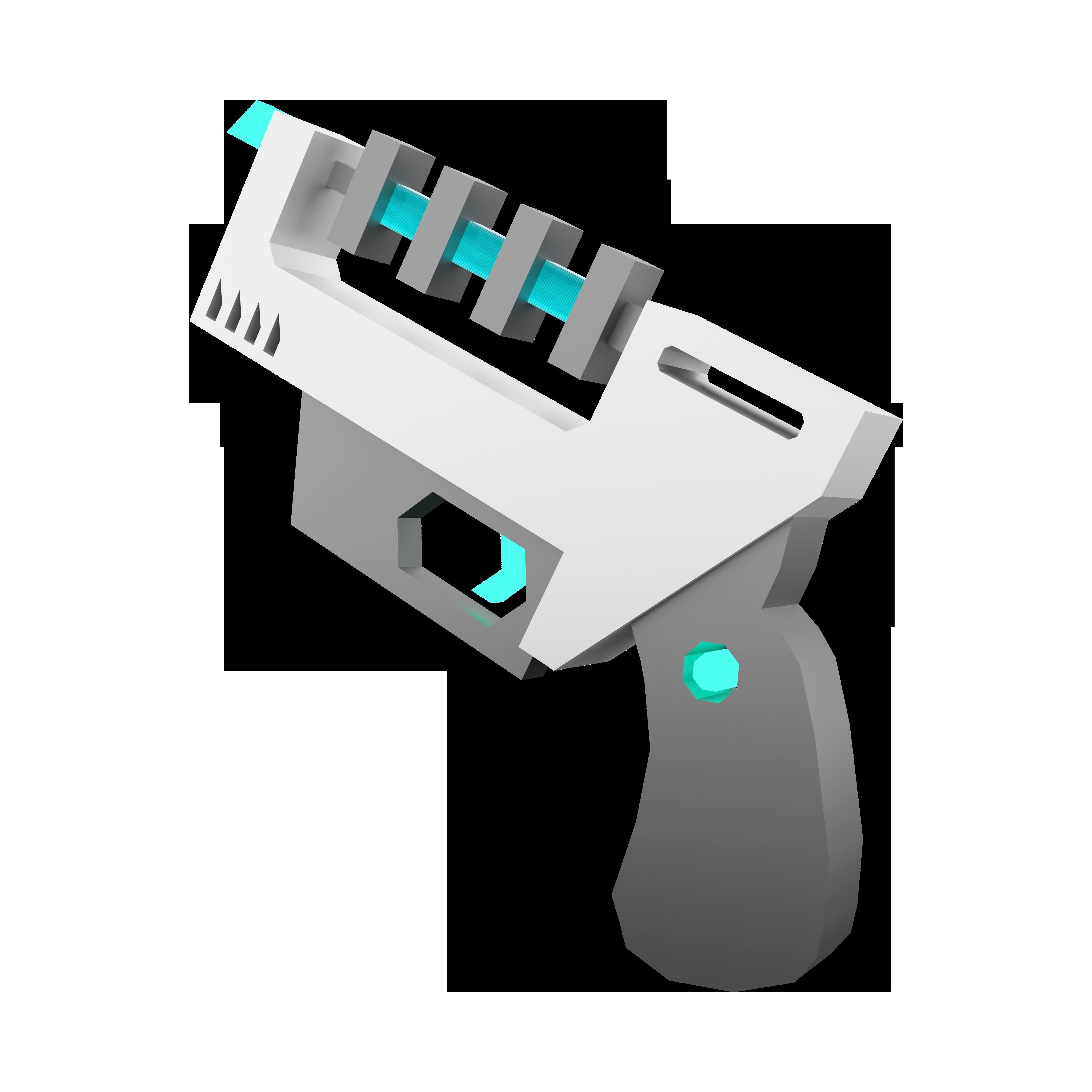 3d  laser gun of the future low poly icon 3D model_2