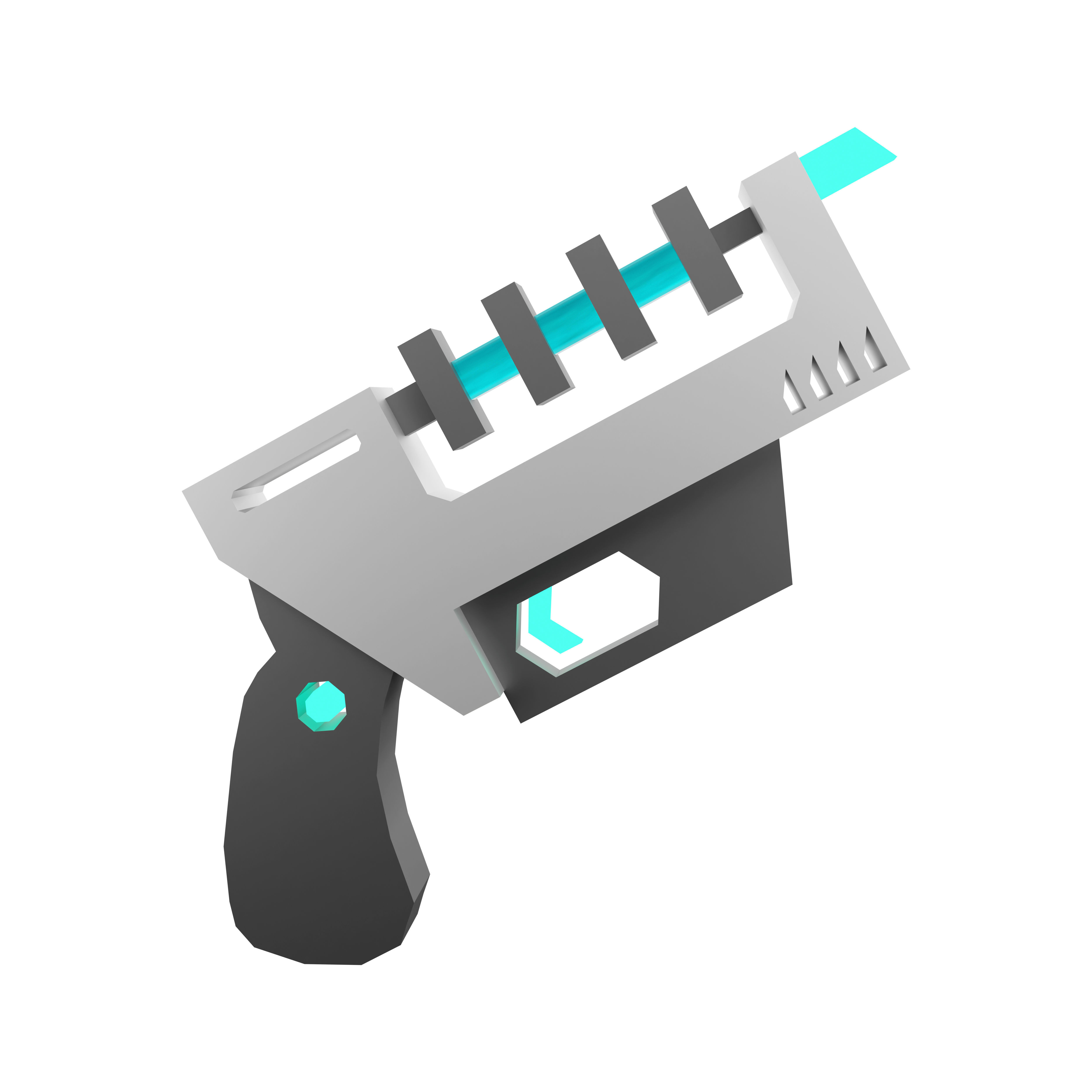 3d  laser gun of the future low poly icon 3D model_1