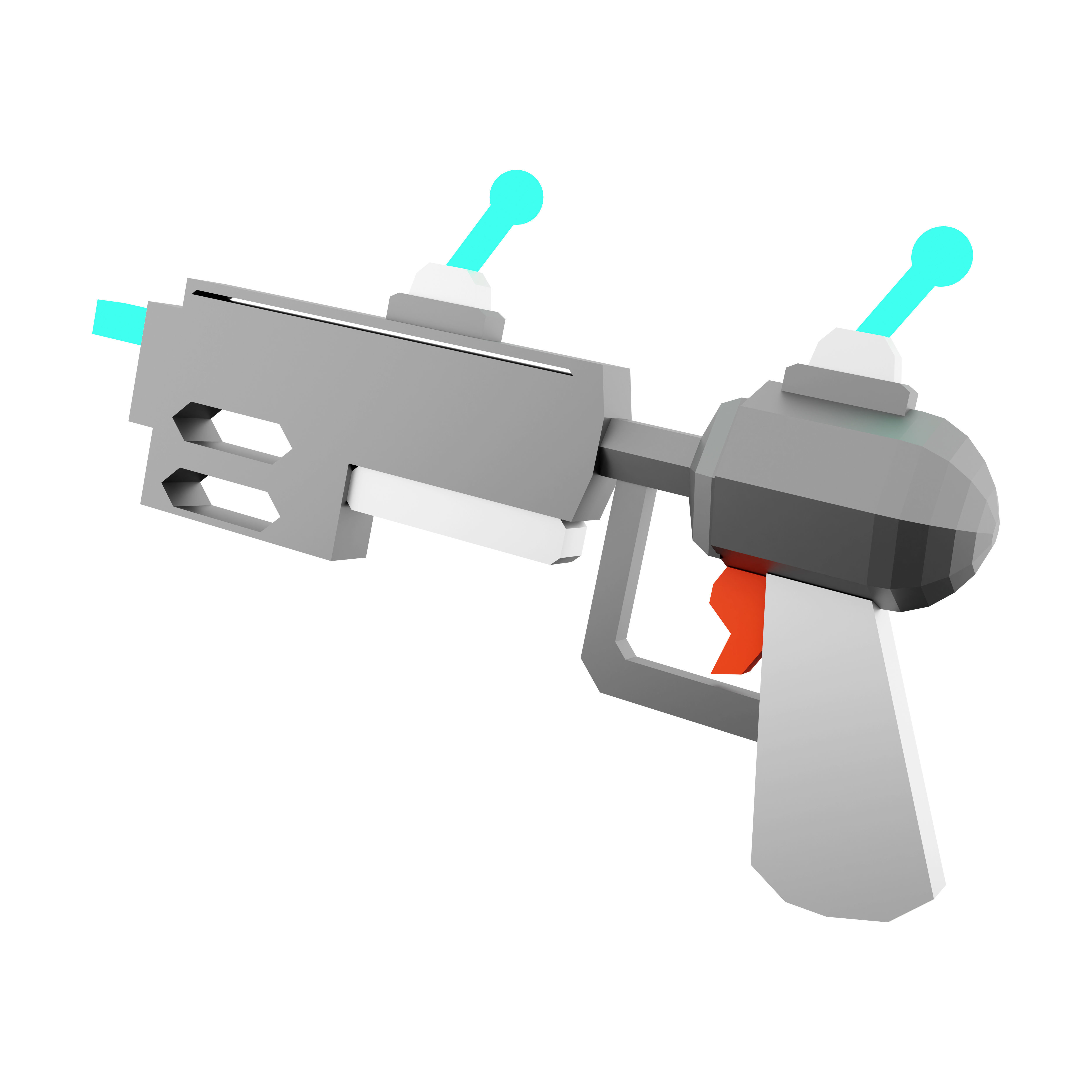 3d render science fiction blaster icon 3D model_2