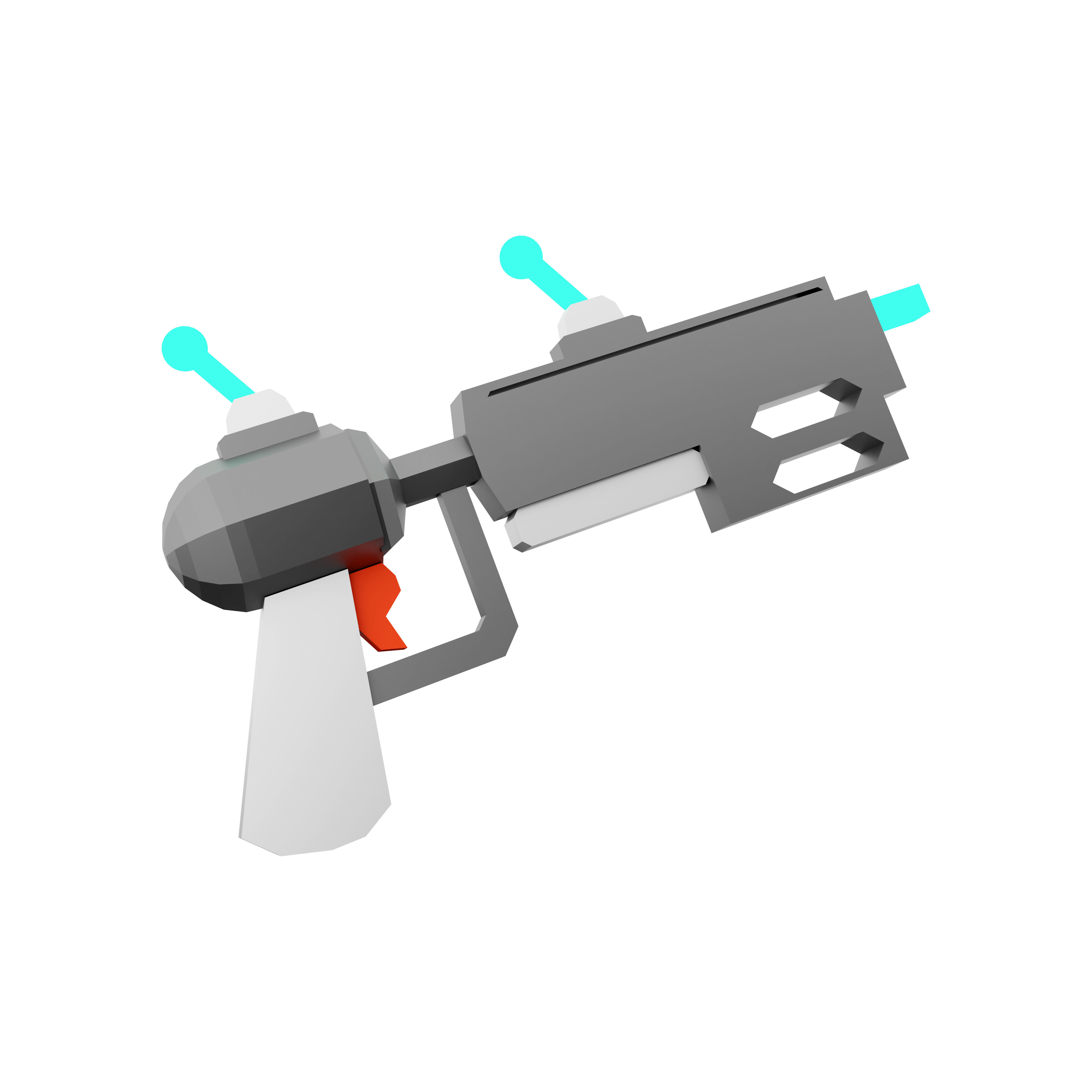 3d render science fiction blaster icon 3D model_1
