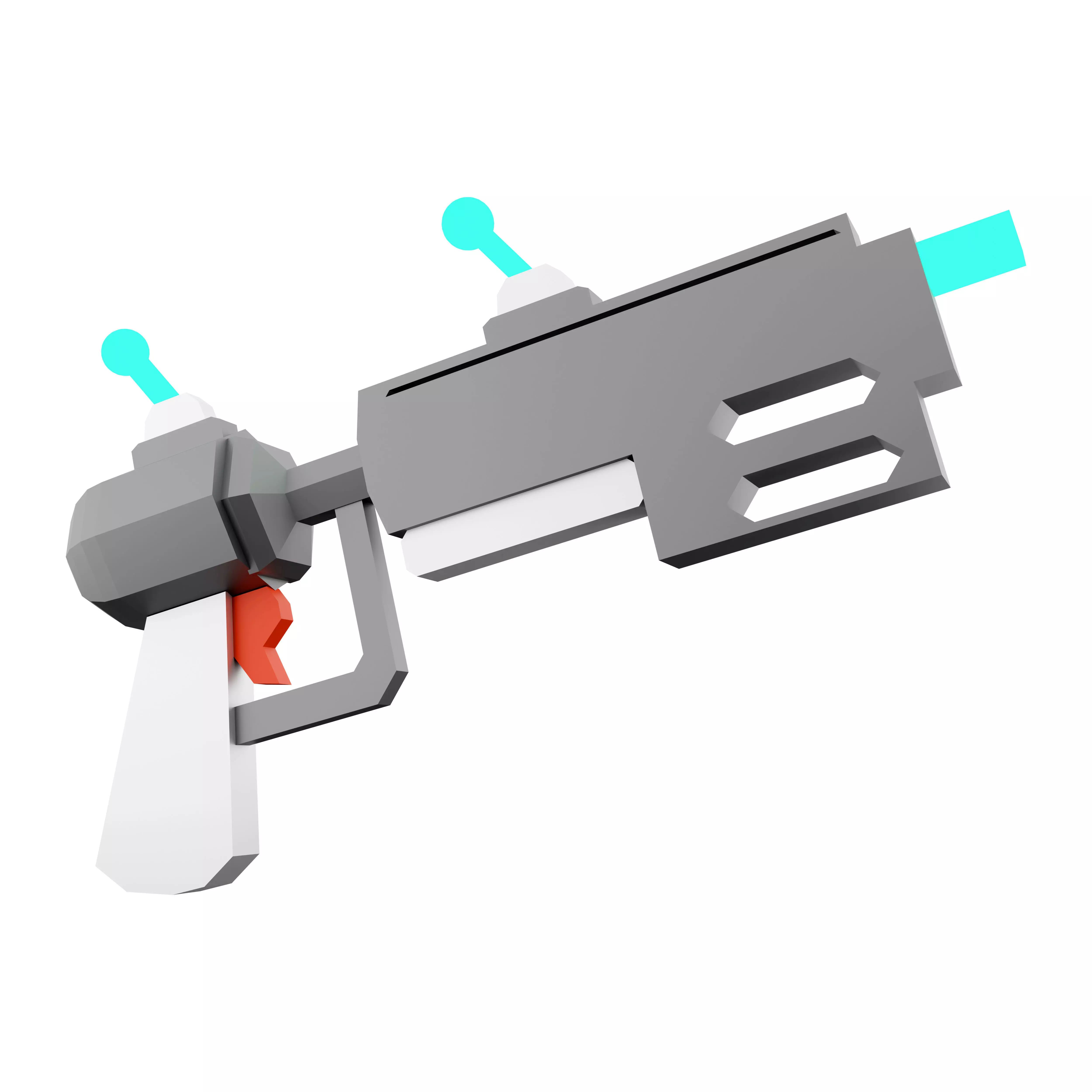 3d render science fiction blaster icon 3D model_0