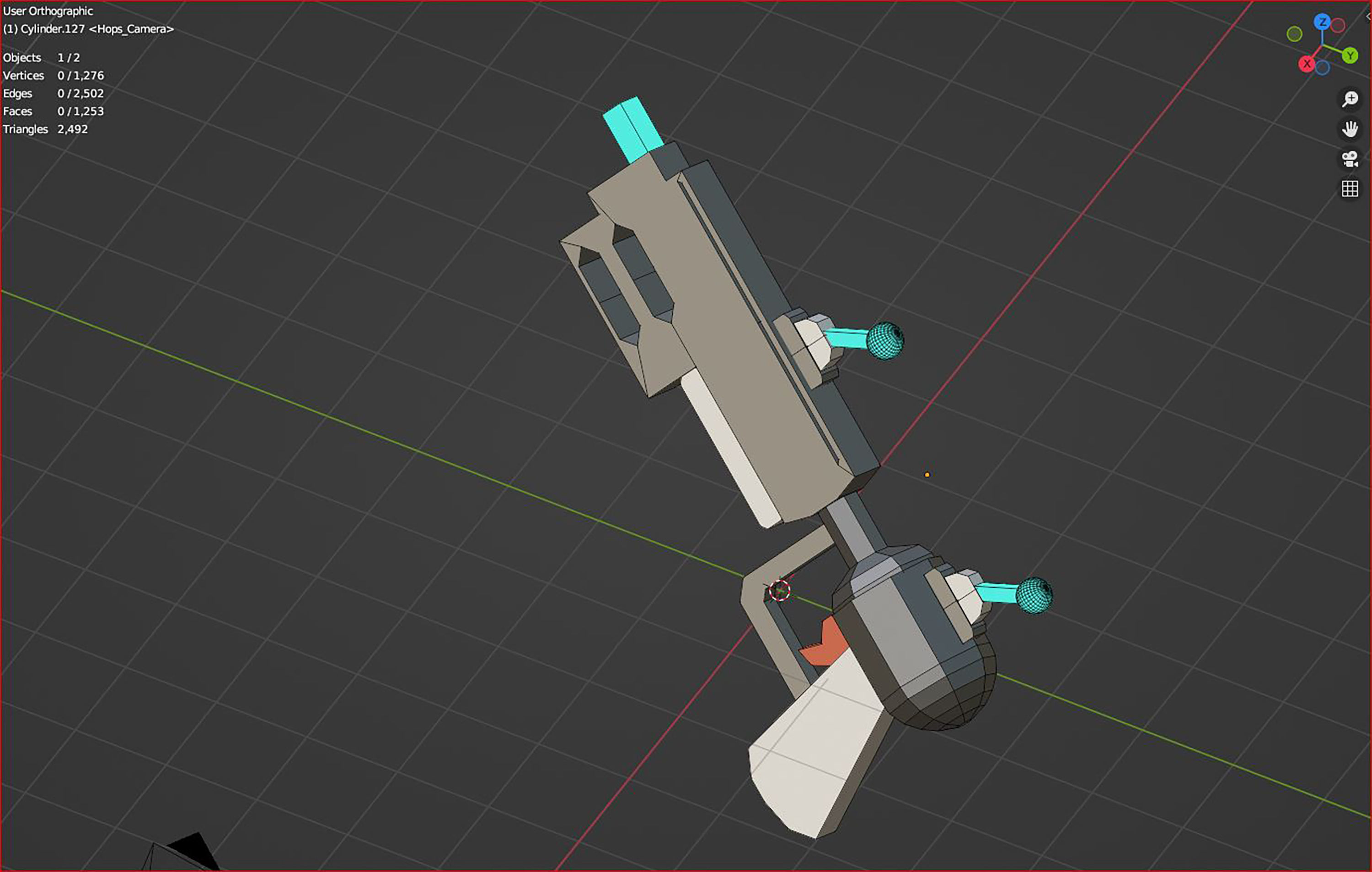 3d render science fiction blaster icon 3D model_6