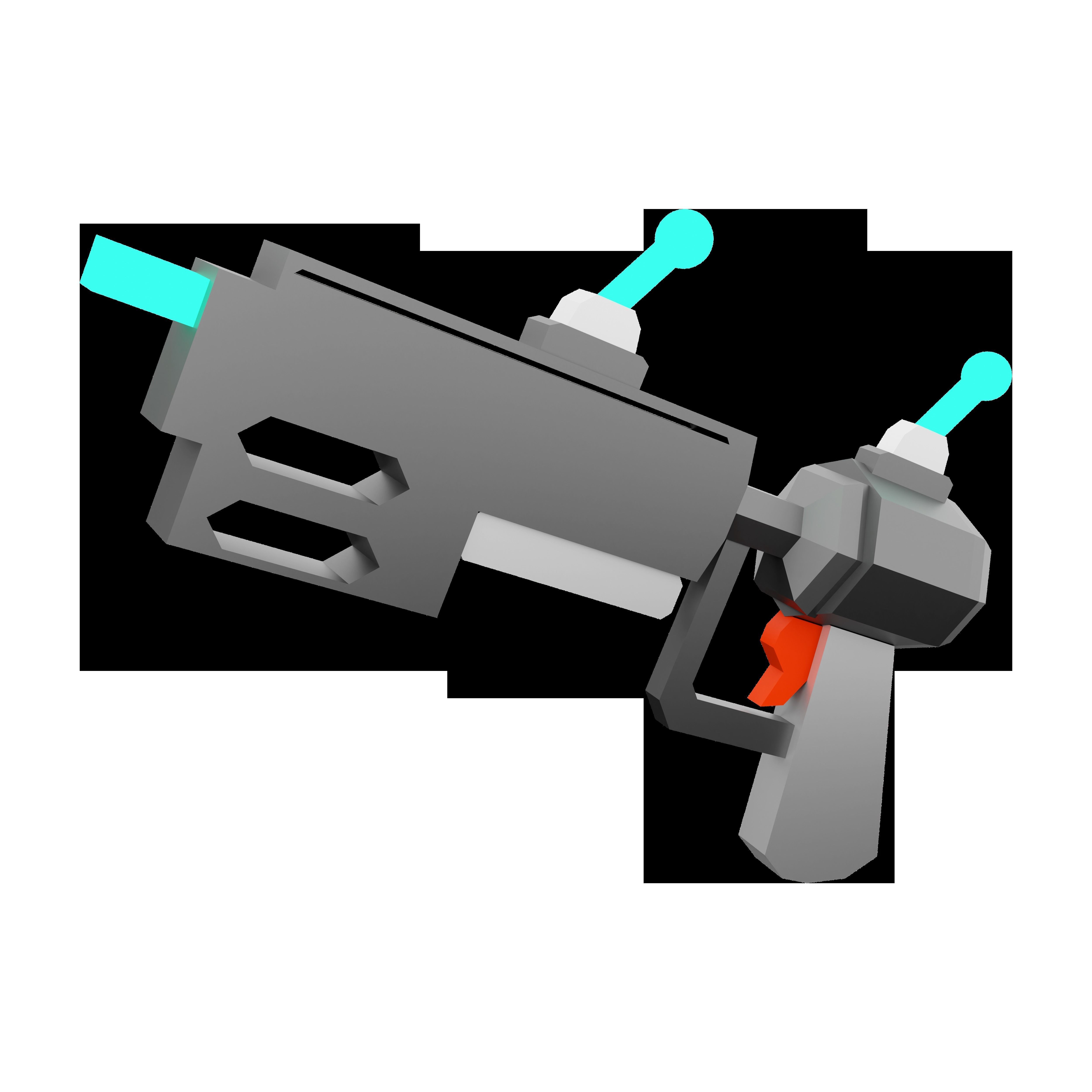 3d render science fiction blaster icon 3D model_4