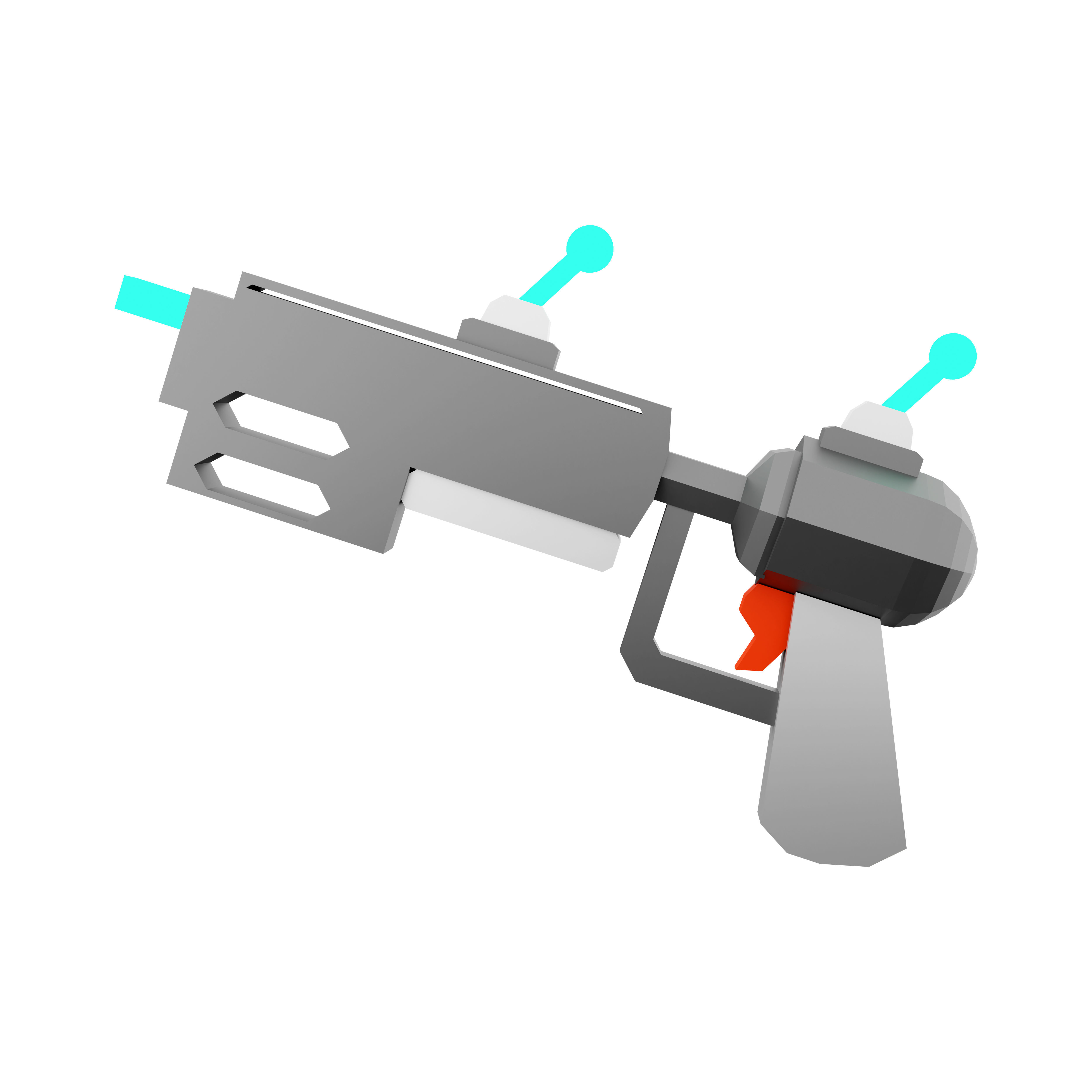 3d render science fiction blaster icon 3D model_5