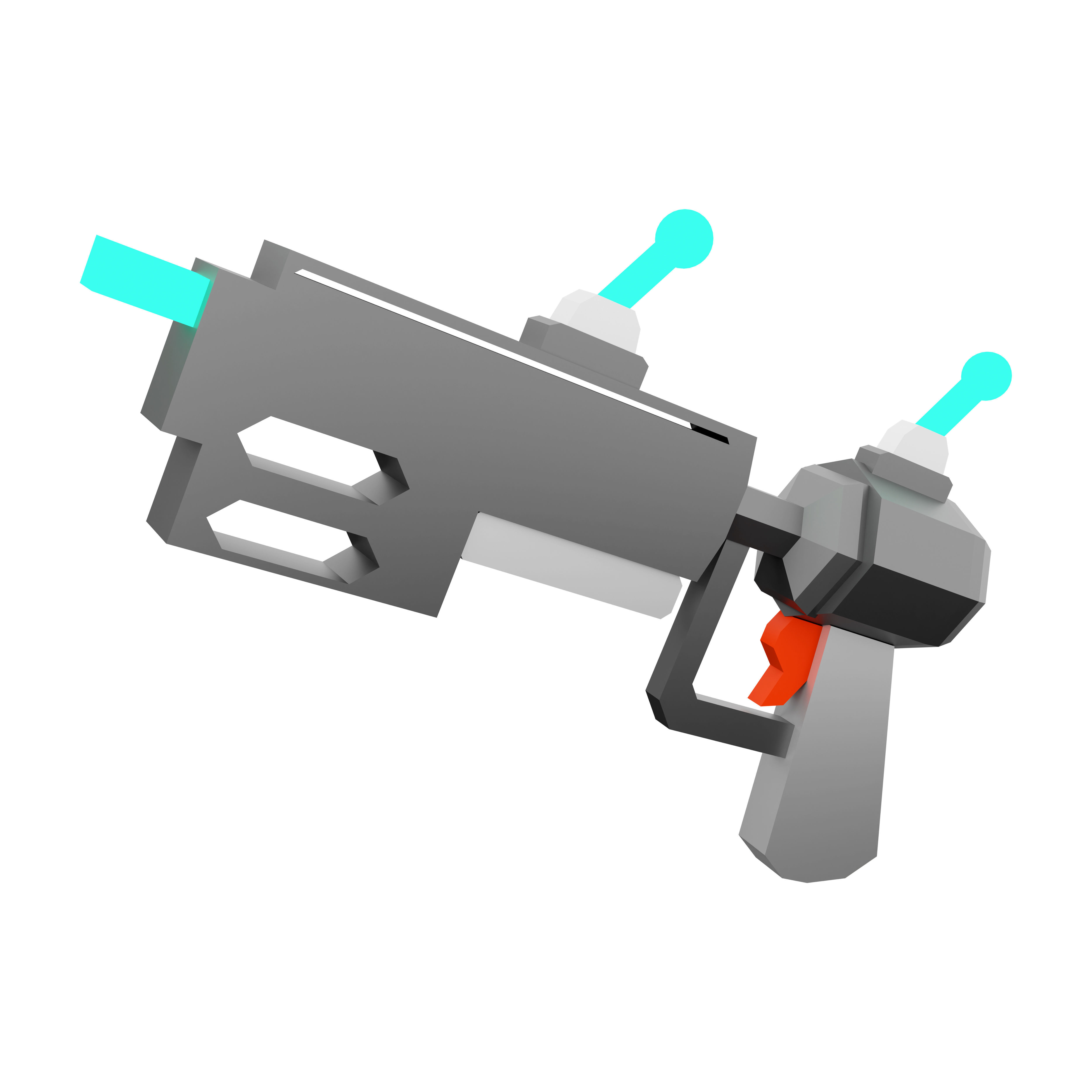 3d render science fiction blaster icon 3D model_3