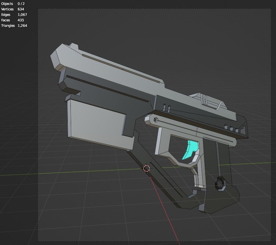 3d  space gun from astronomy collection low poly icon 3D model_6