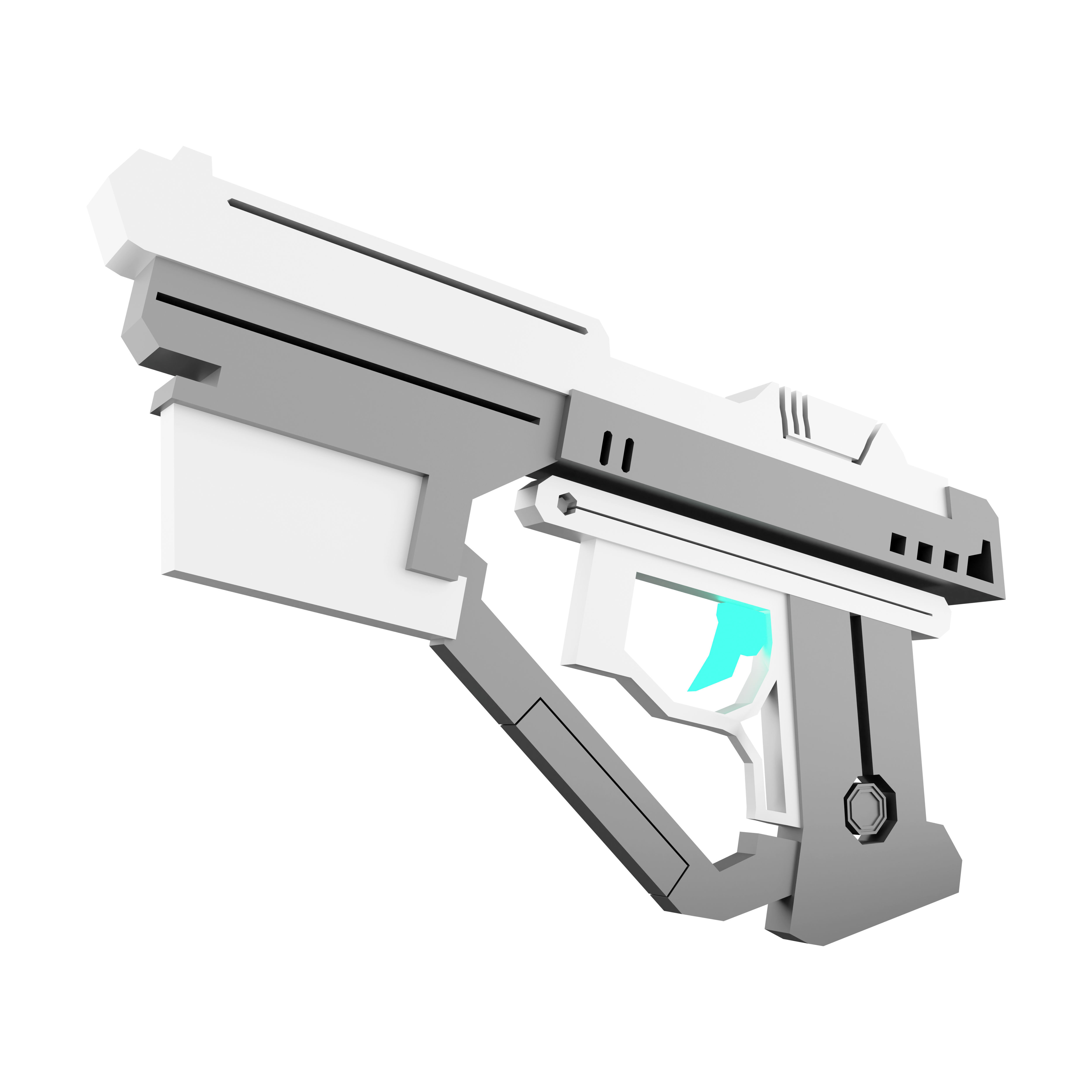 3d  space gun from astronomy collection low poly icon 3D model_4