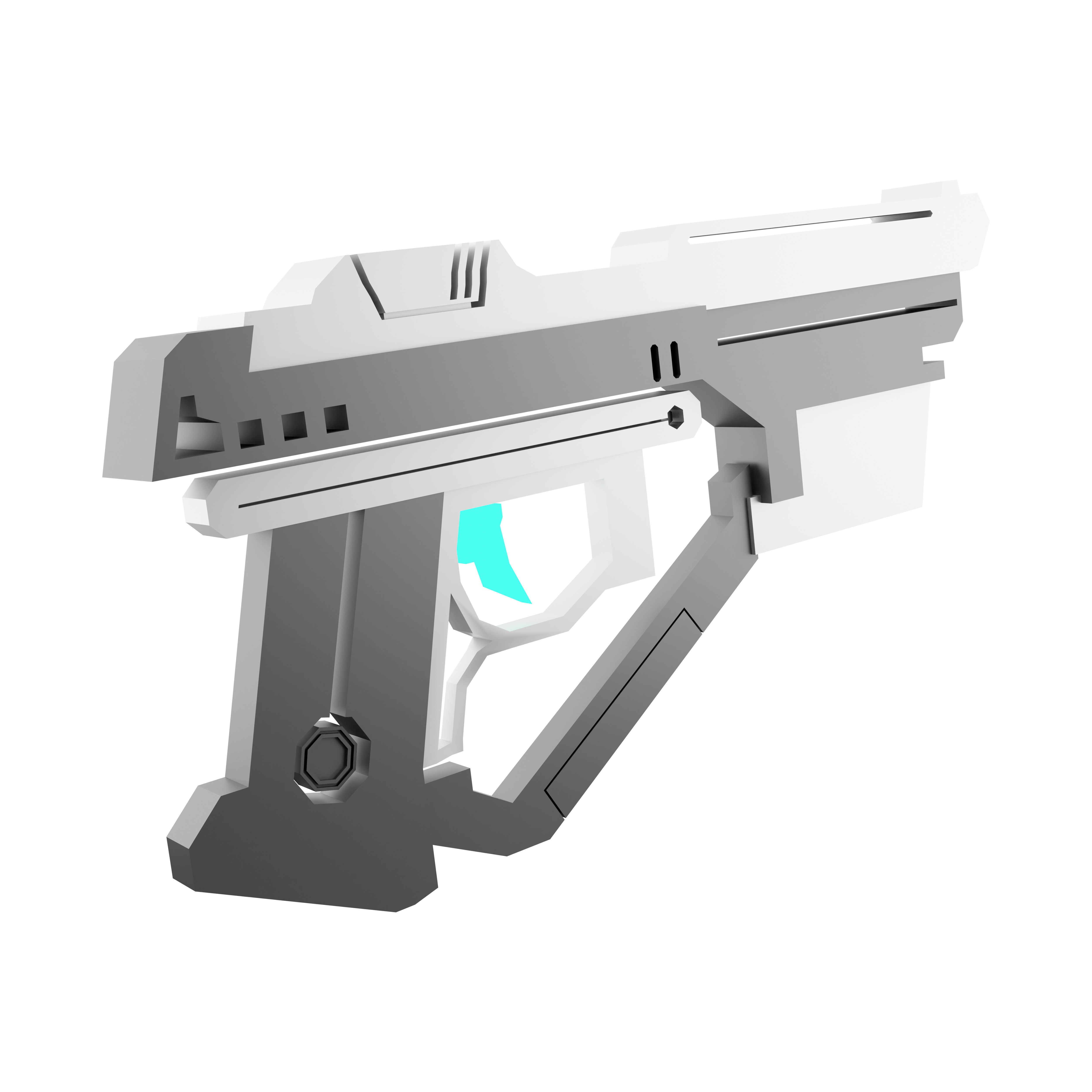 3d  space gun from astronomy collection low poly icon 3D model_2