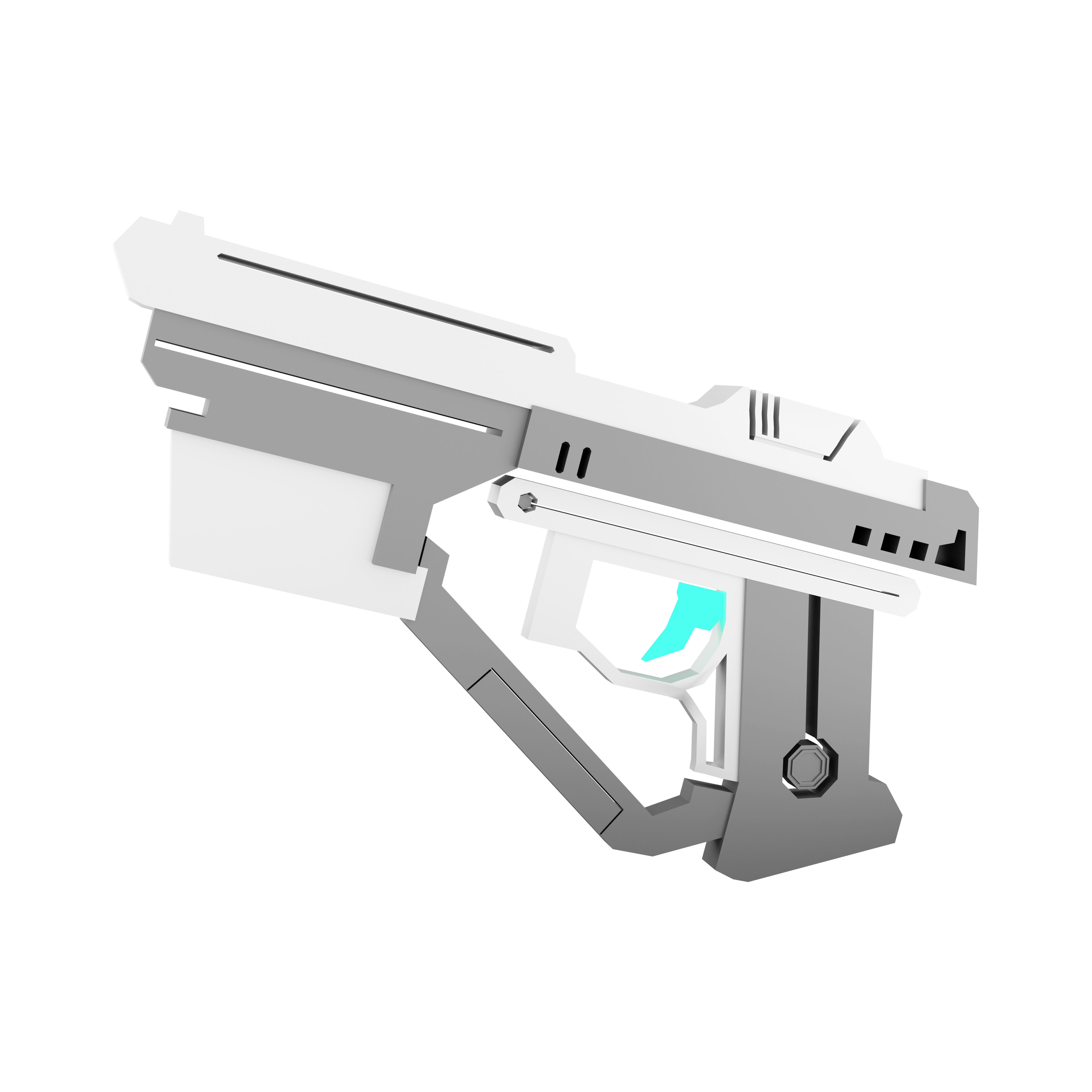 3d  space gun from astronomy collection low poly icon 3D model_1