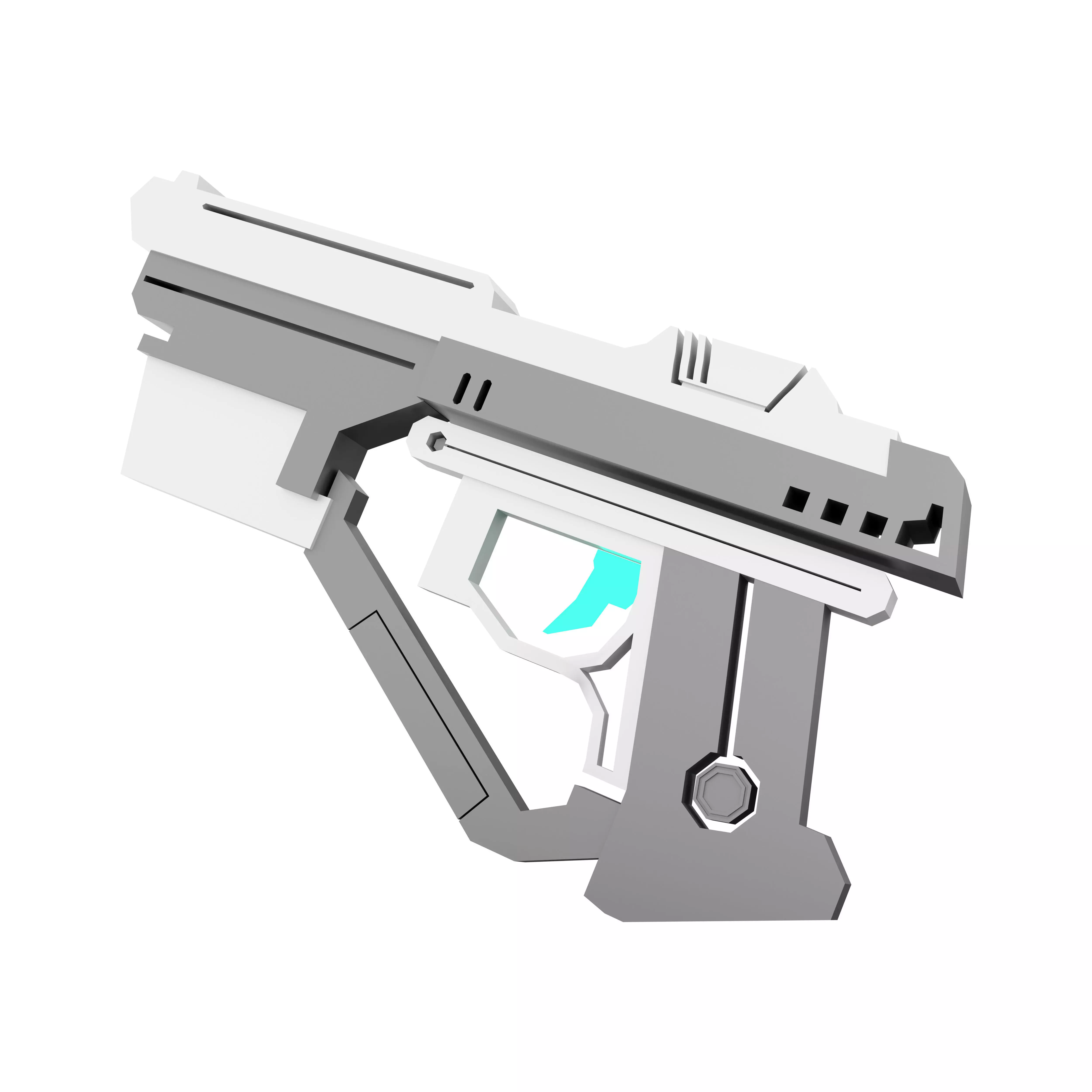 3d  space gun from astronomy collection low poly icon 3D model_0