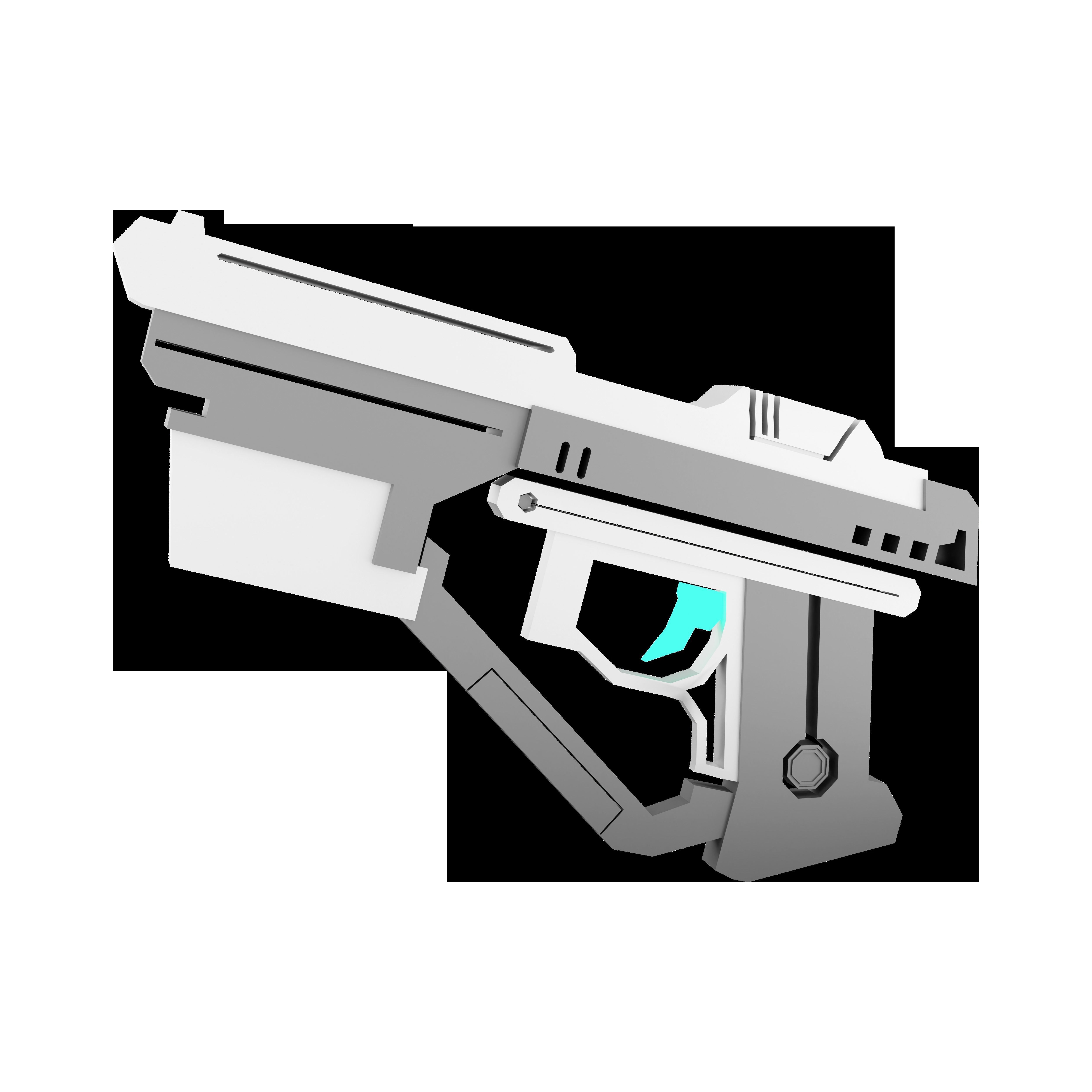 3d  space gun from astronomy collection low poly icon 3D model_3