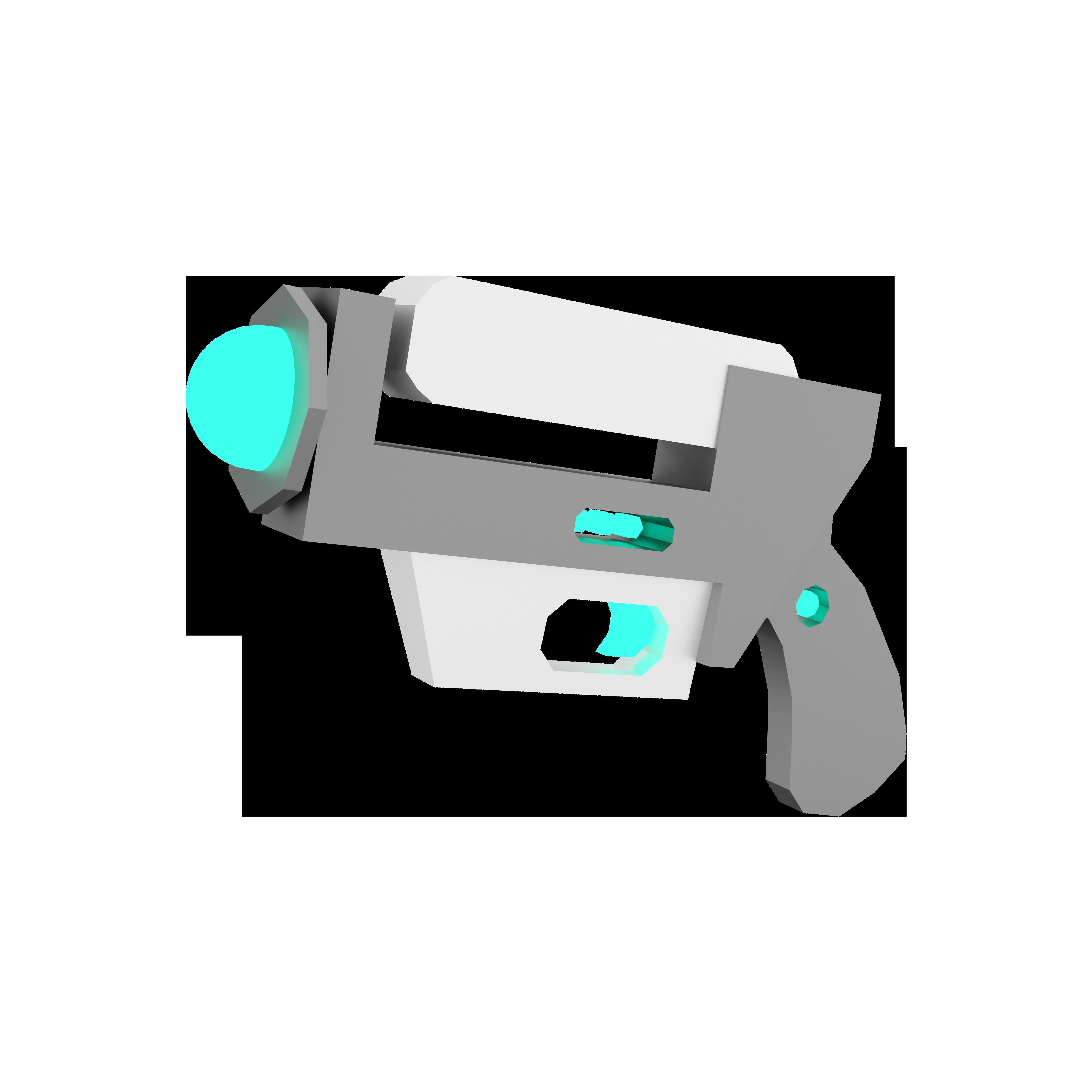 3d cartoon retro space blaster icon 3D model_4