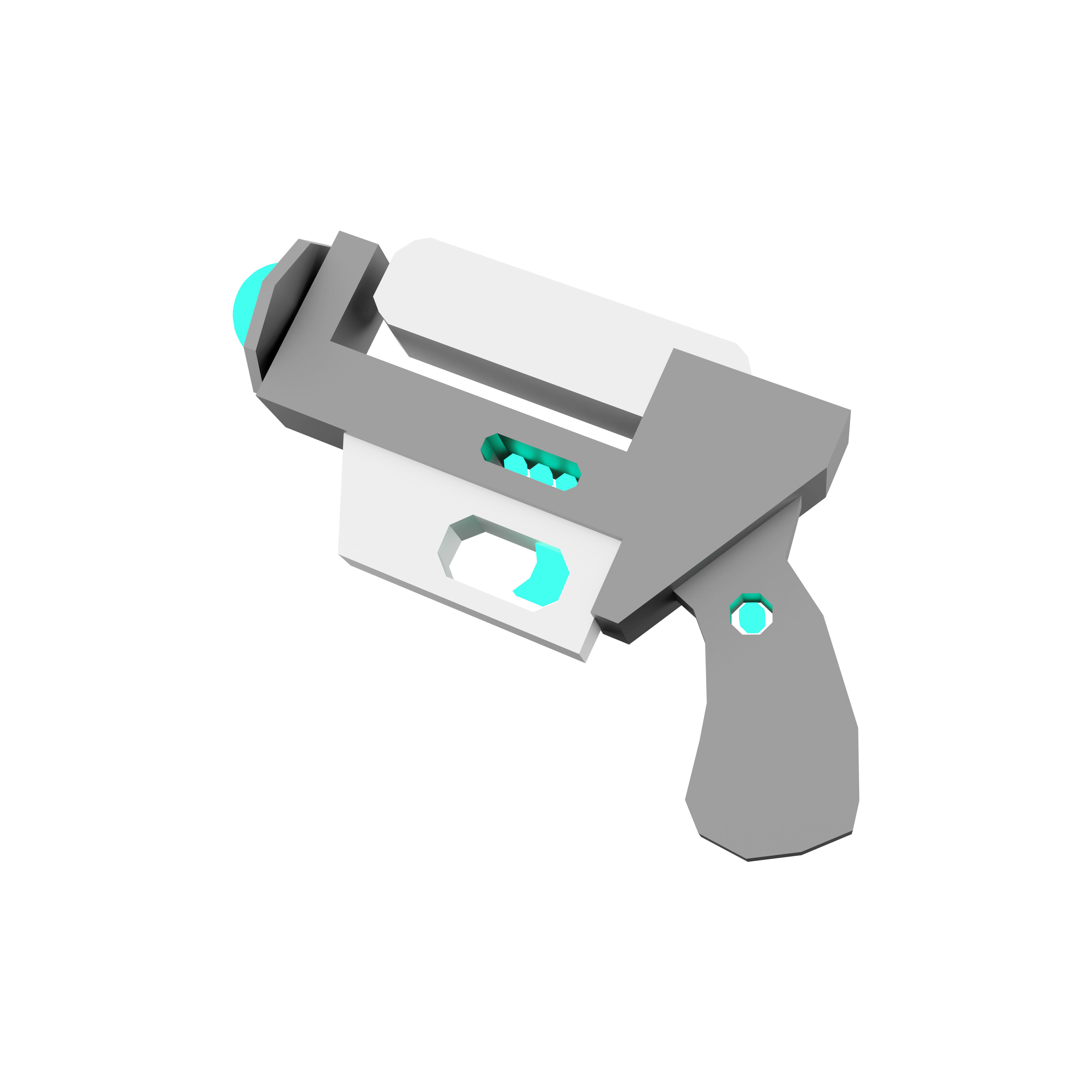 3d cartoon retro space blaster icon 3D model_2