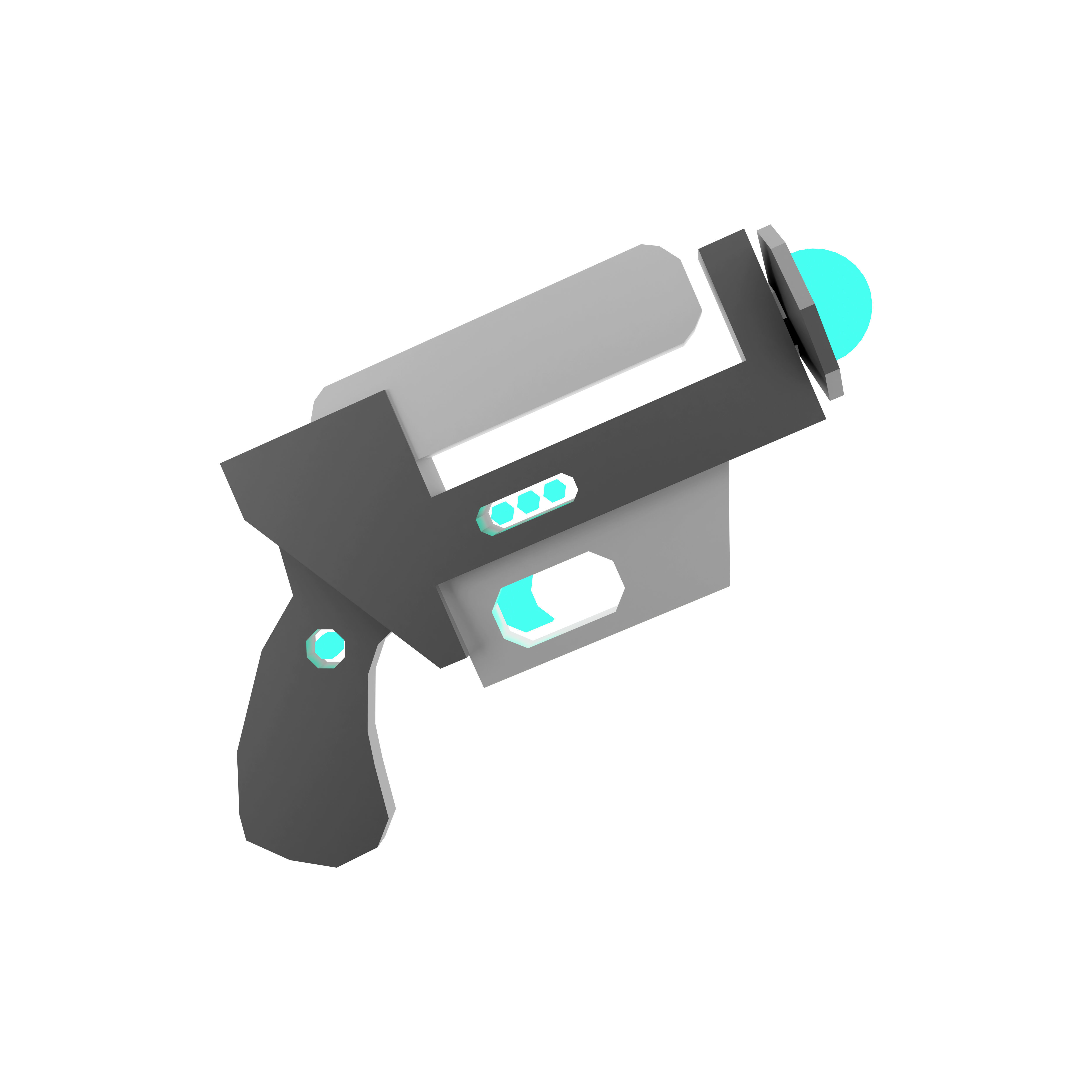3d cartoon retro space blaster icon 3D model_5