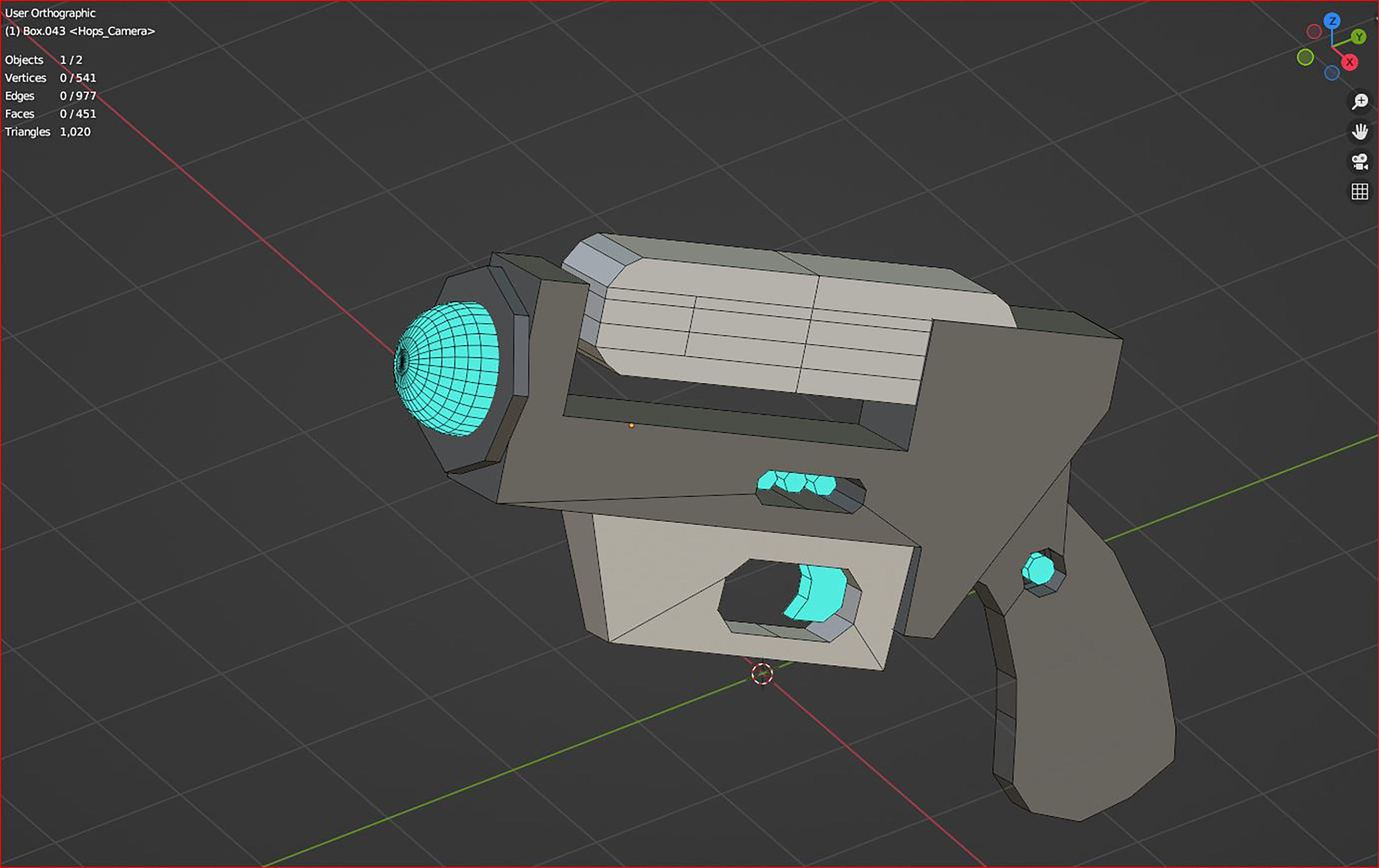 3d cartoon retro space blaster icon 3D model_6