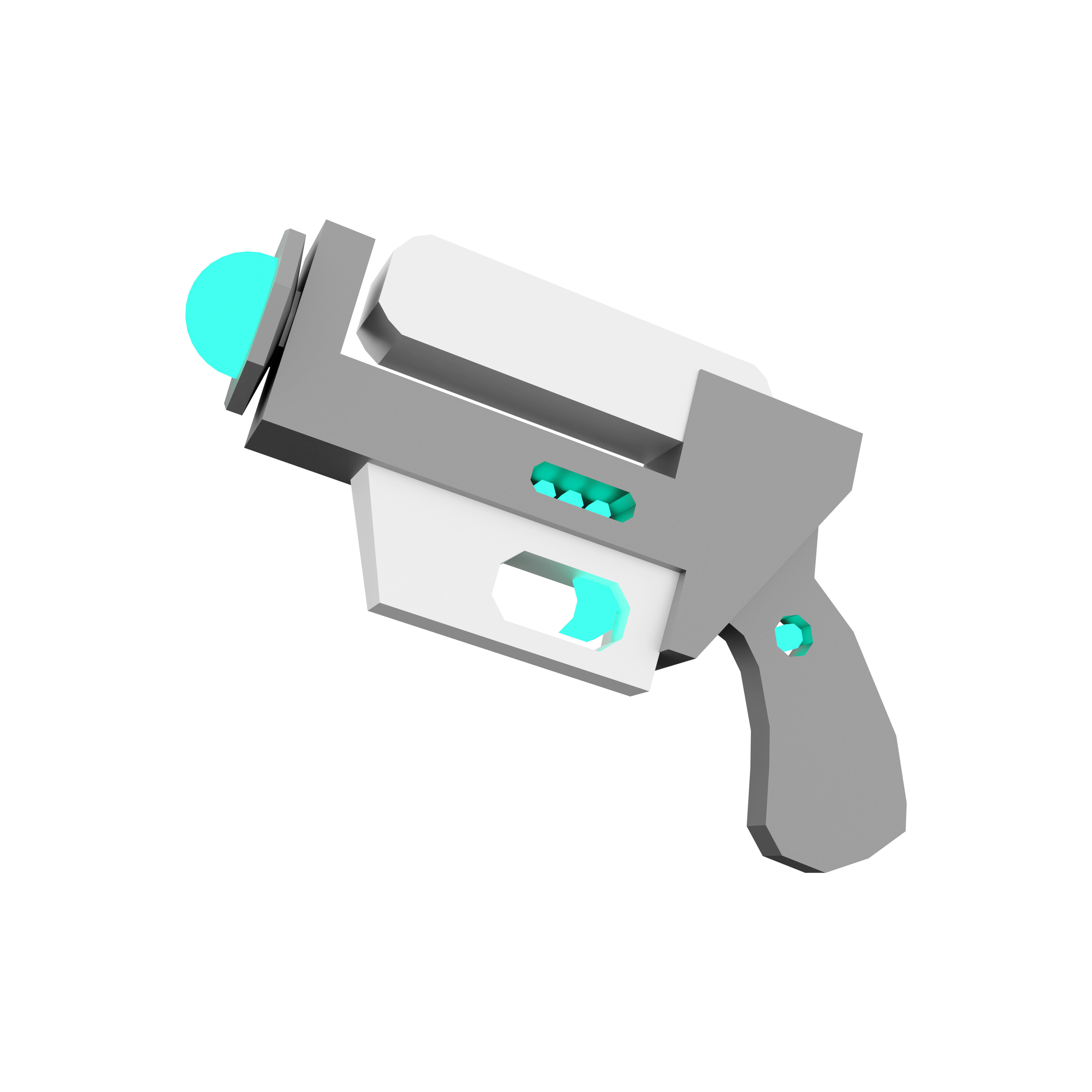 3d cartoon retro space blaster icon 3D model_1