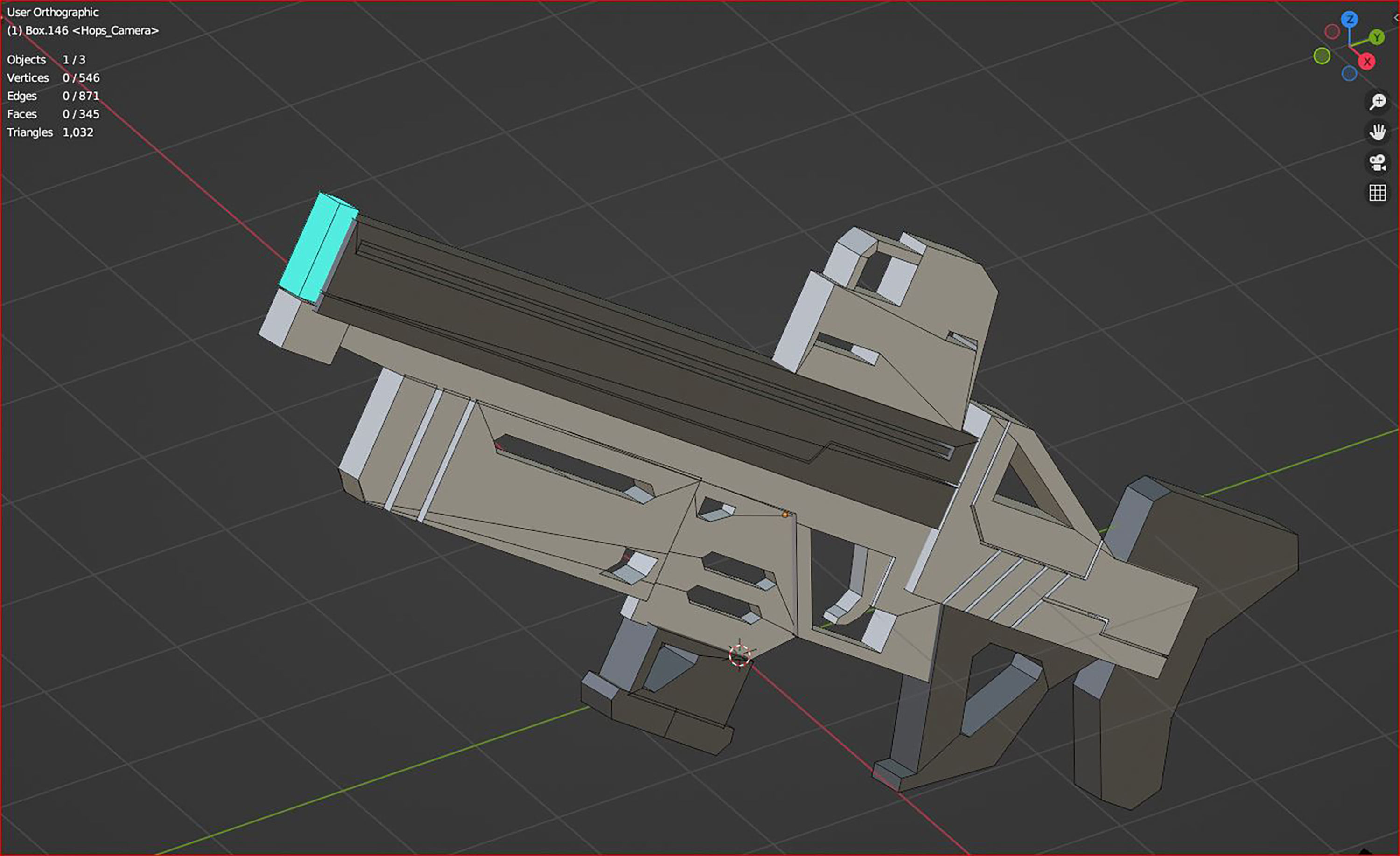 3d cartoon future arm laser and plasma gun icon 3D model_6