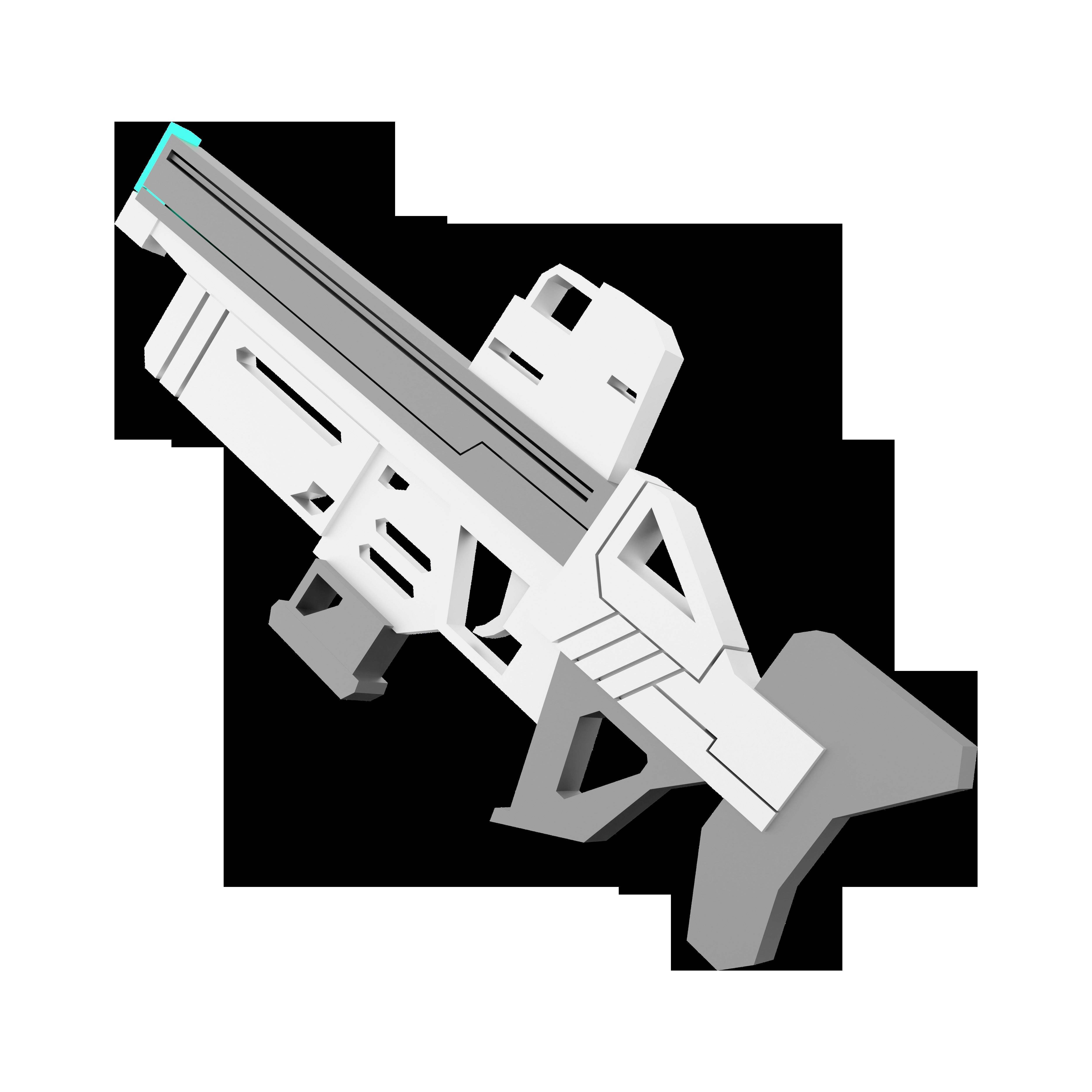 3d cartoon future arm laser and plasma gun icon 3D model_3