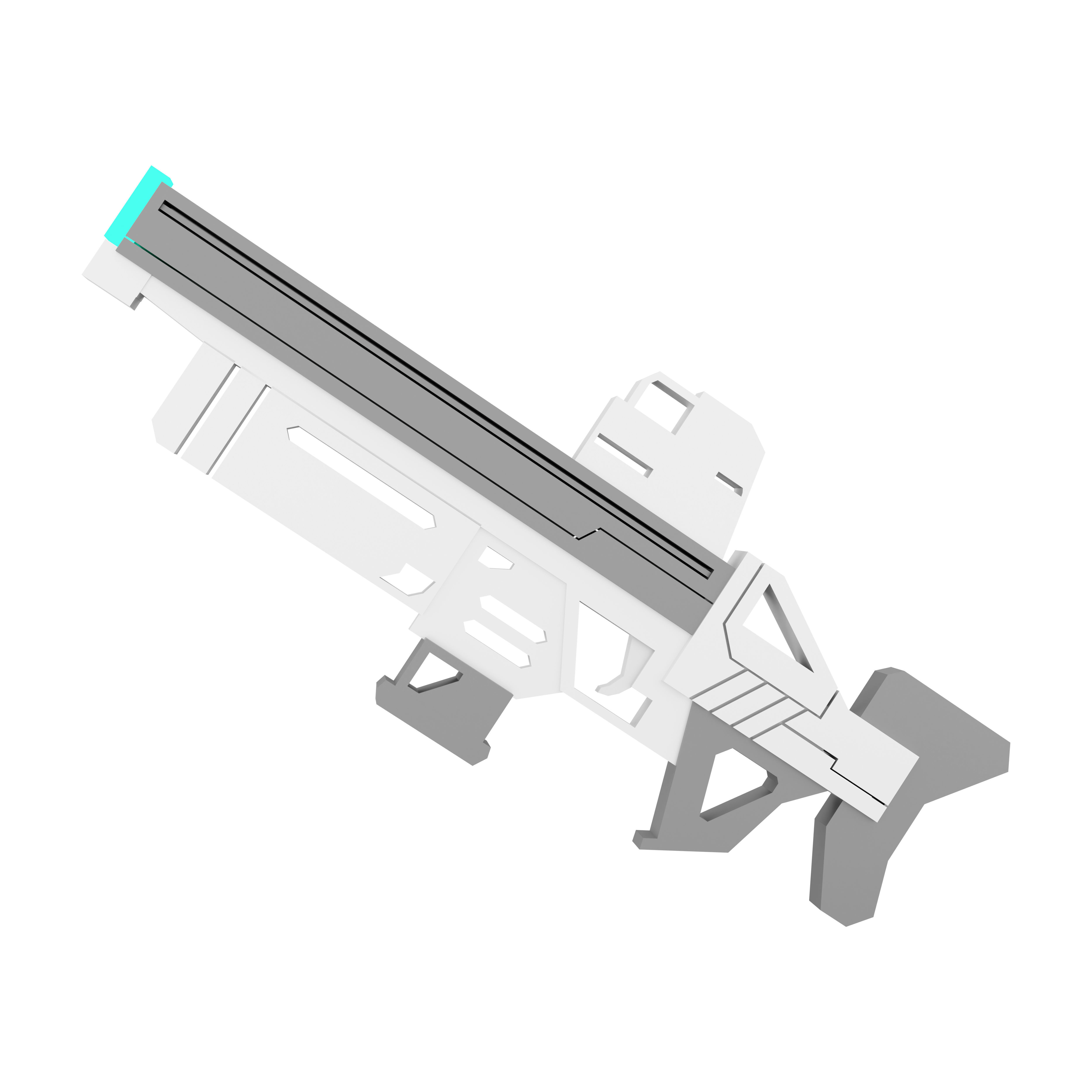 3d cartoon future arm laser and plasma gun icon 3D model_1