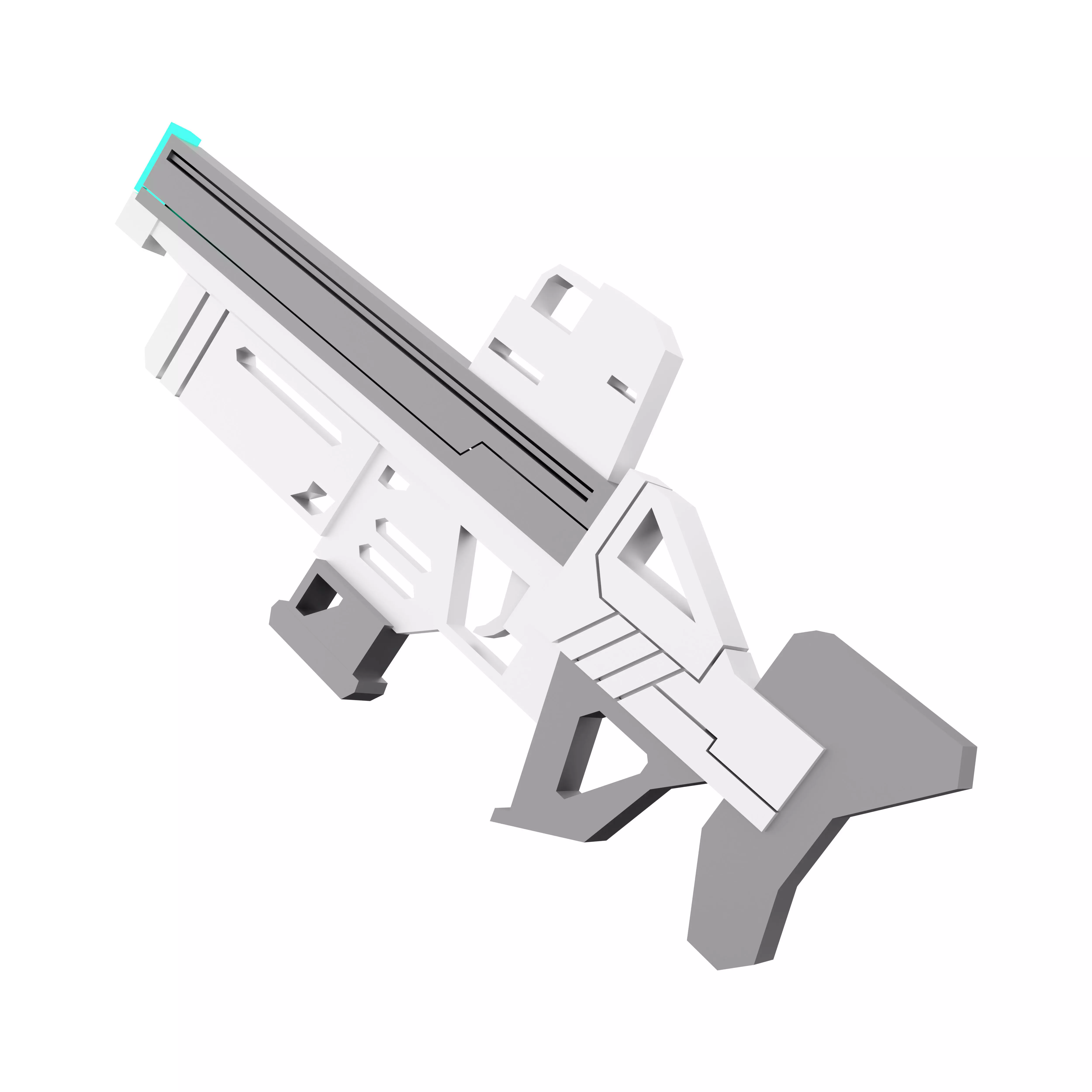 3d cartoon future arm laser and plasma gun icon 3D model_0