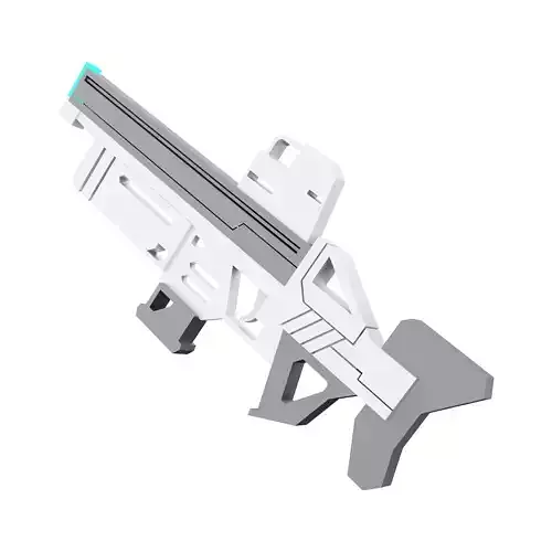 3d cartoon future arm laser and plasma gun icon 3D model