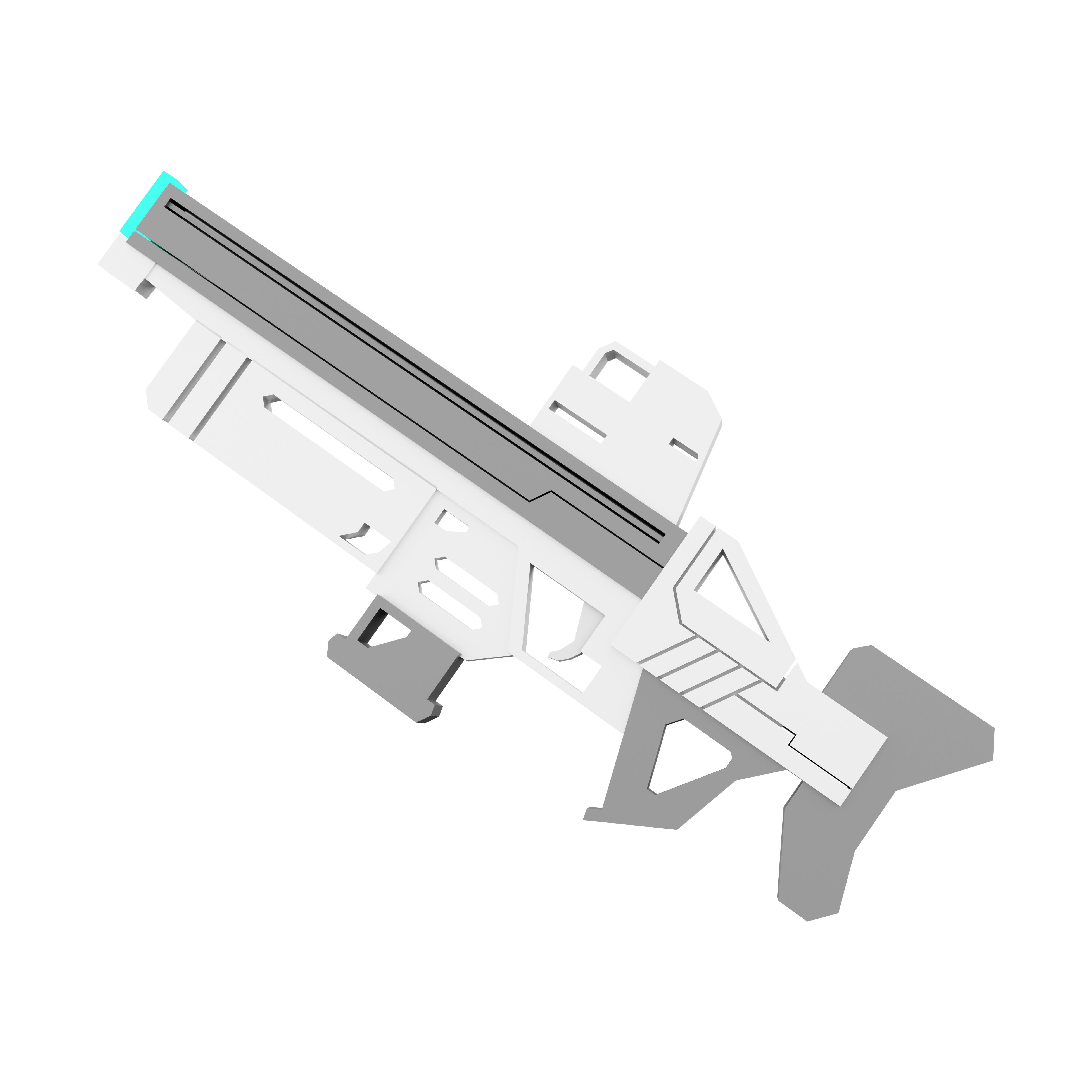 3d cartoon future arm laser and plasma gun icon 3D model_5