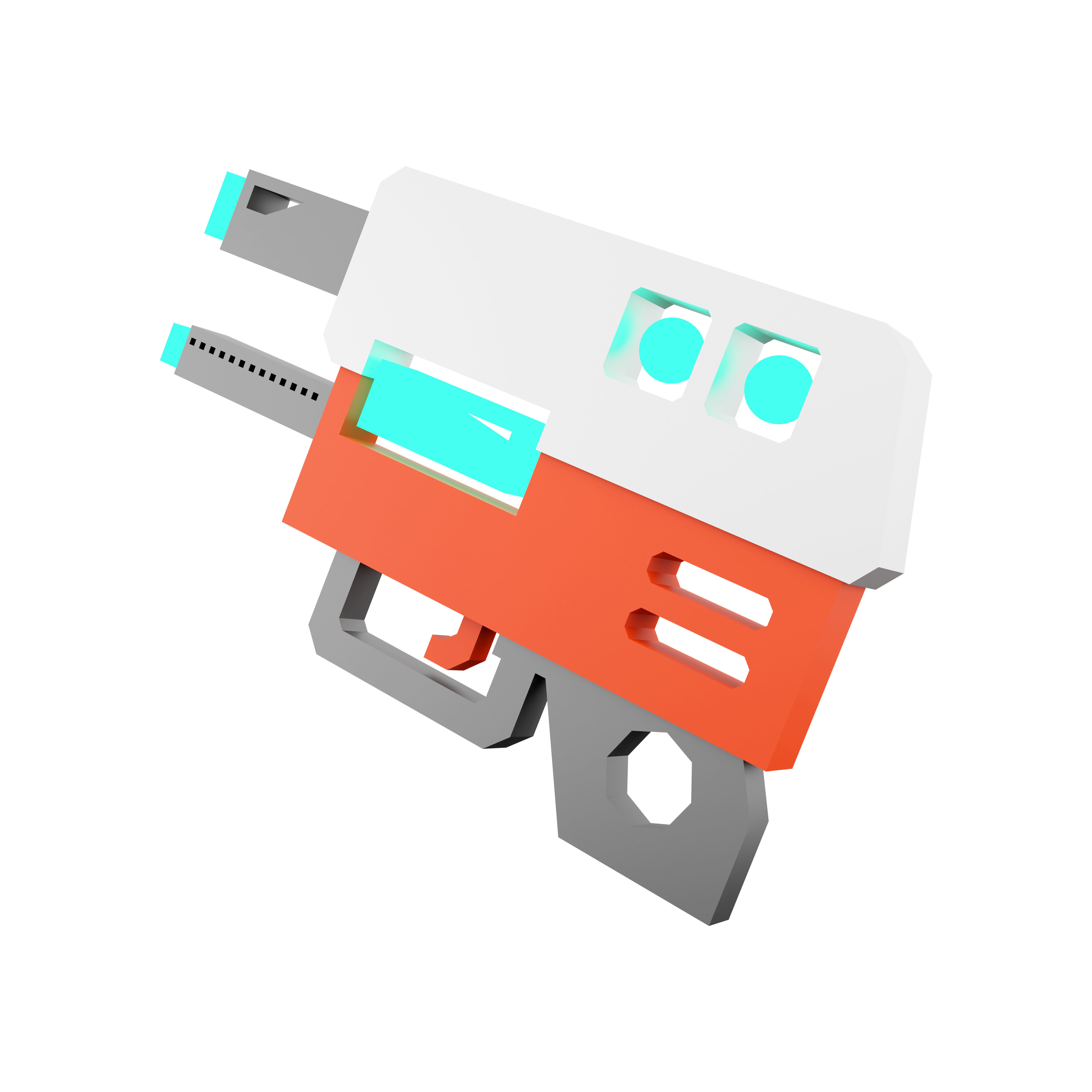 3d  laser gun of the future low poly icon 3D model_3