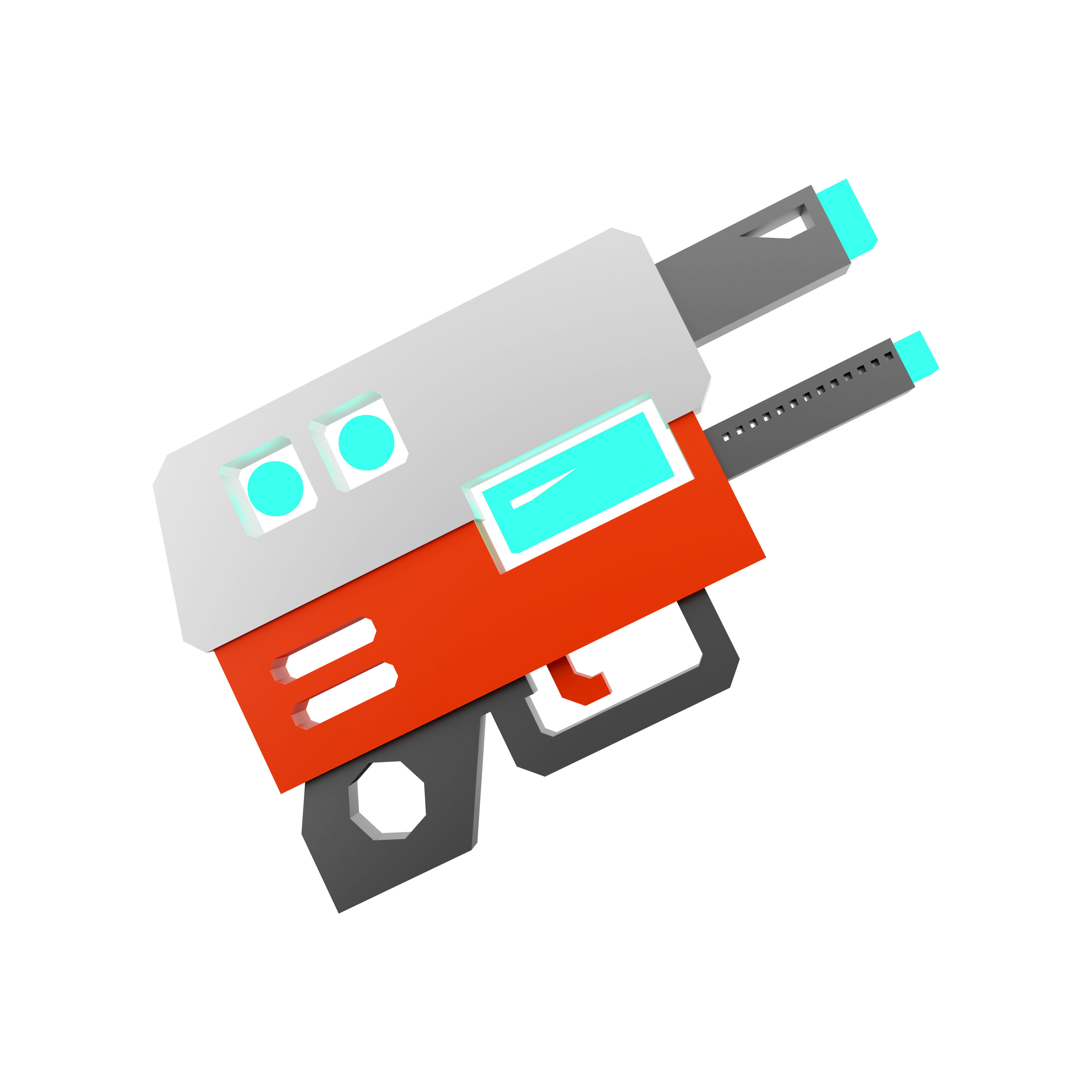 3d  laser gun of the future low poly icon 3D model_4