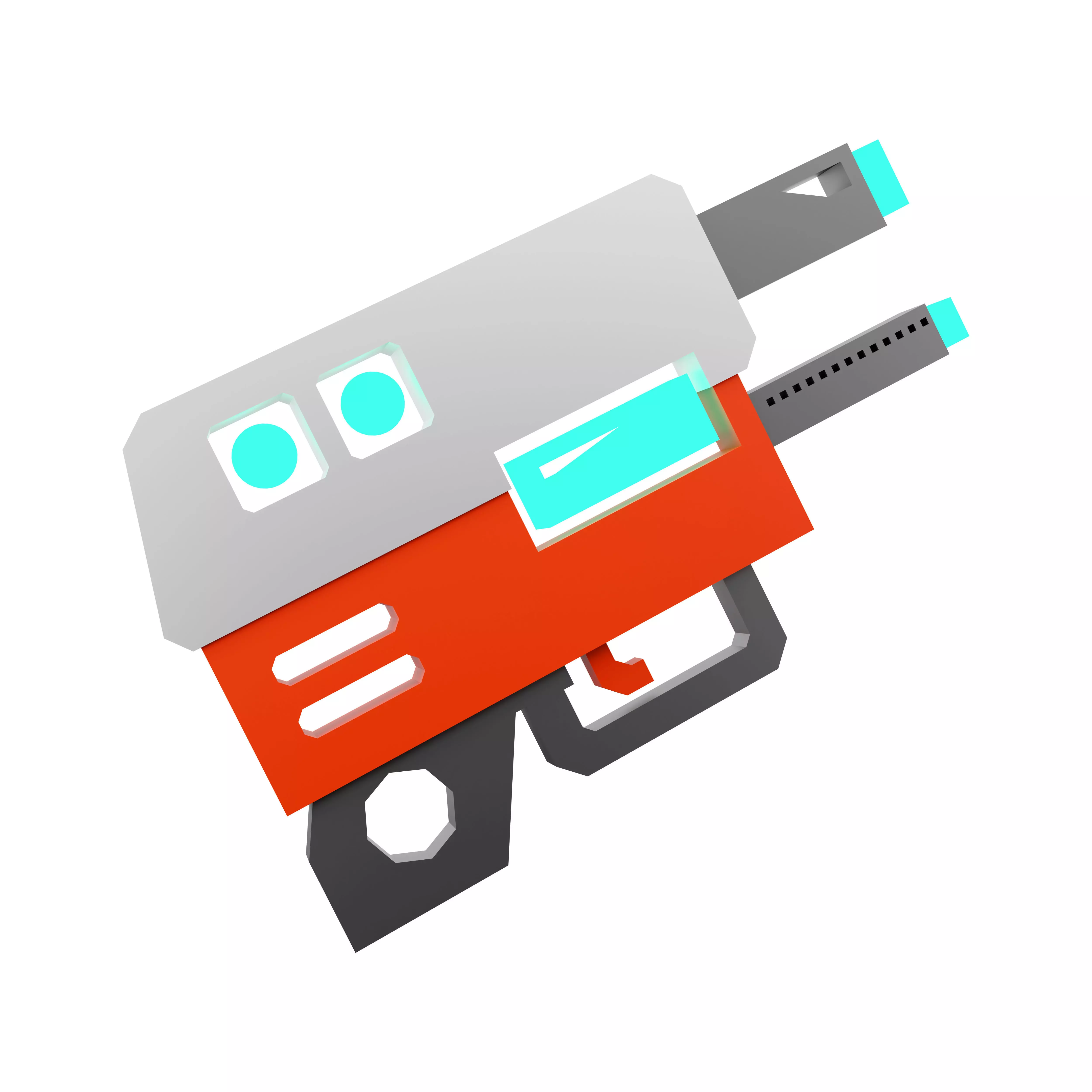3d  laser gun of the future low poly icon 3D model_0