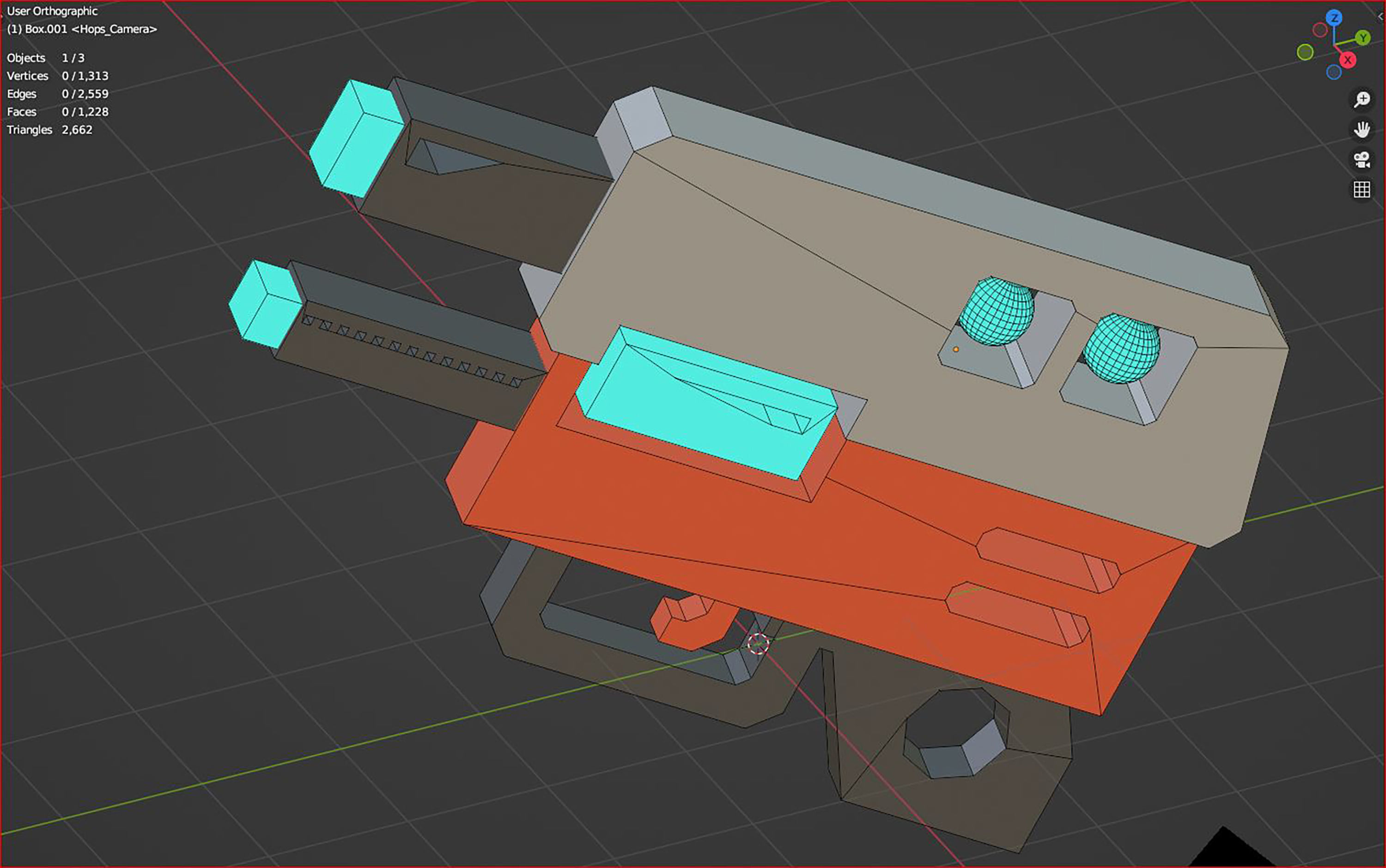 3d  laser gun of the future low poly icon 3D model_5