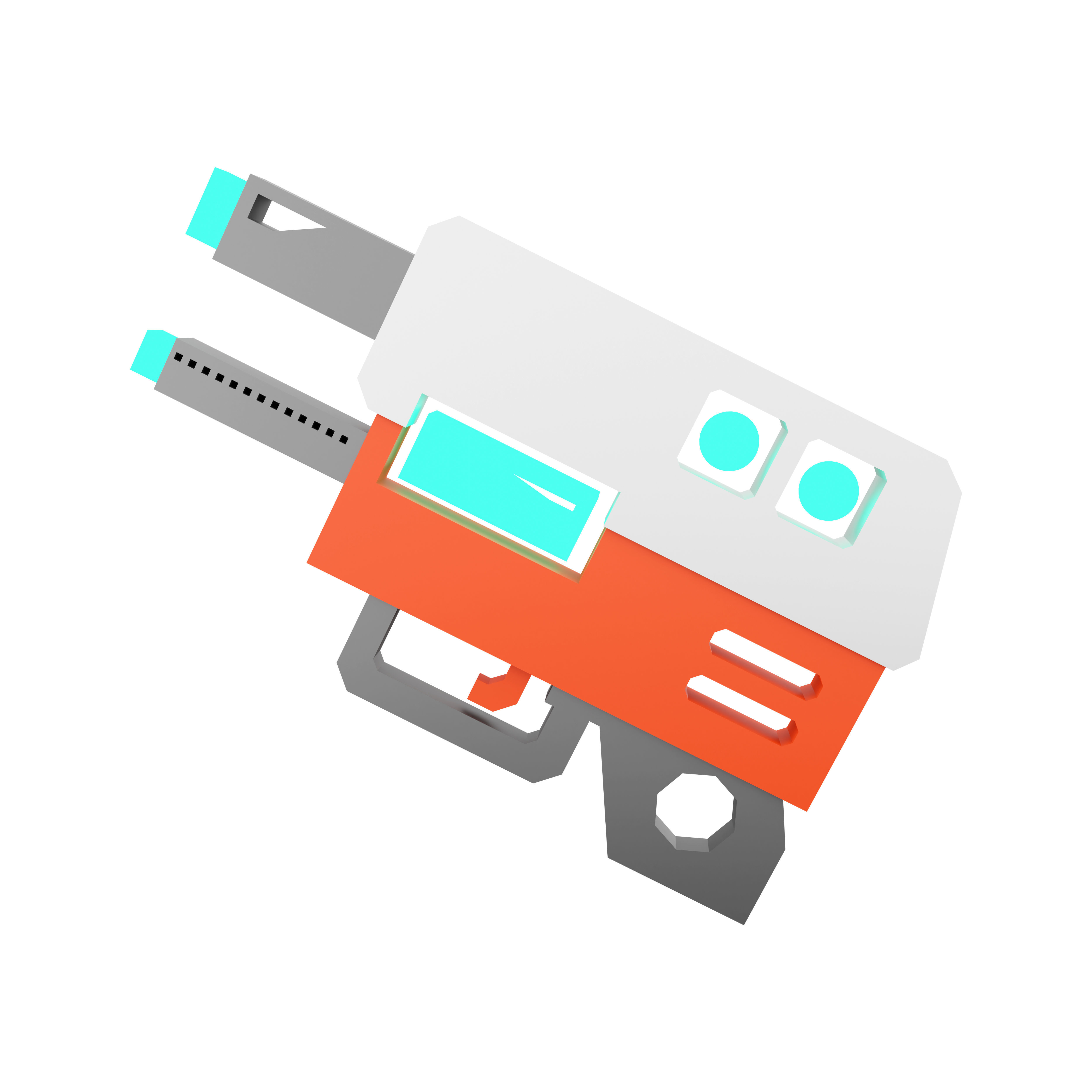 3d  laser gun of the future low poly icon 3D model_2