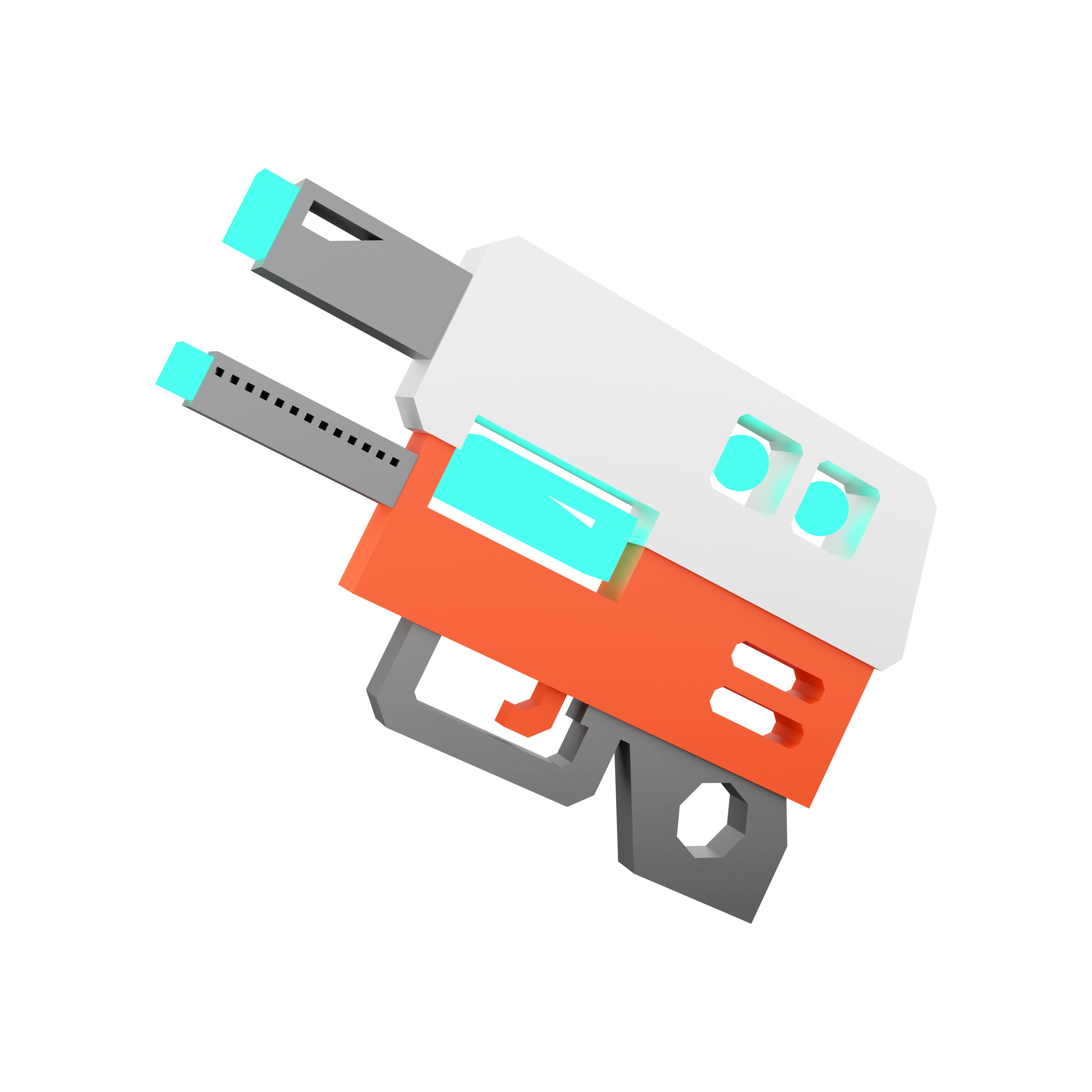 3d  laser gun of the future low poly icon 3D model_1