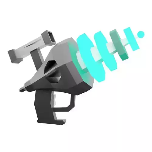 3d  Futuristic Sci-Fi Assault Pistol low-poly icon