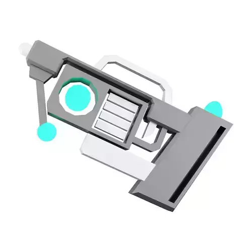 3d game pistol low poly icon