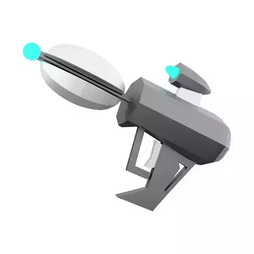 3d Futuristic Sci-Fi Assault Pistol low-poly icon